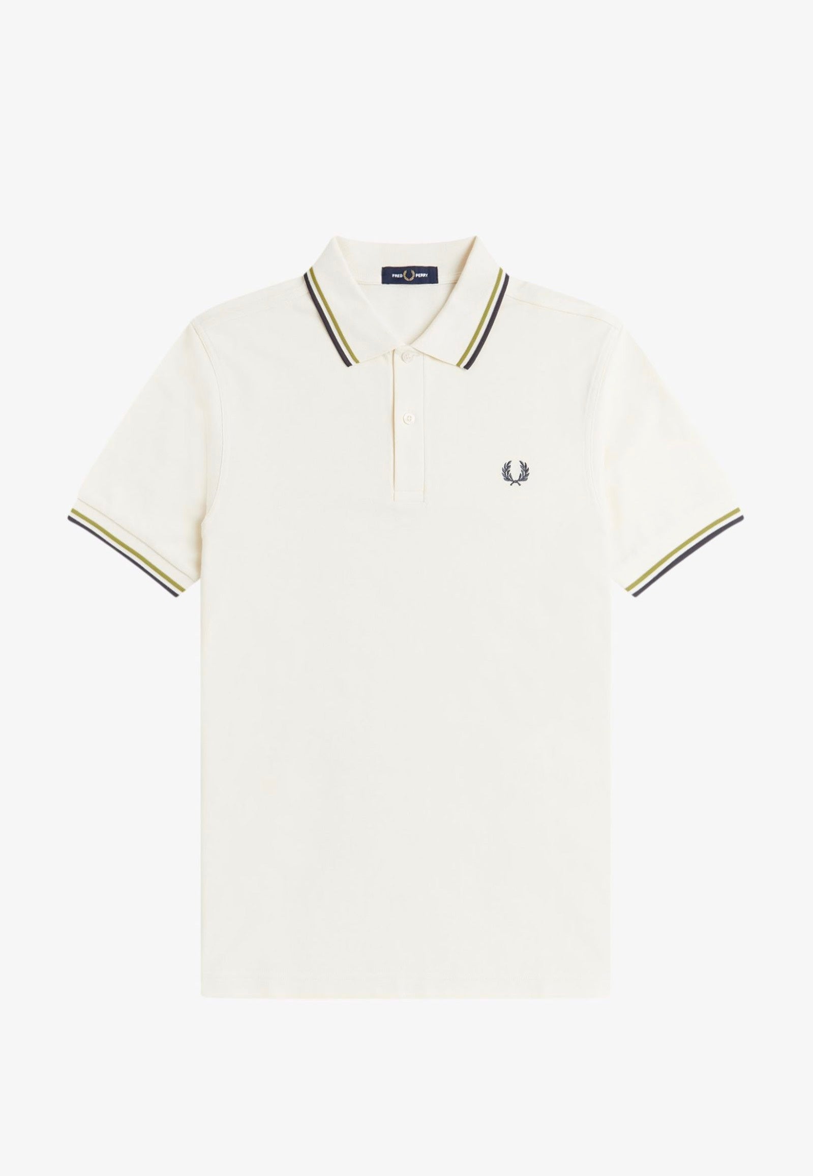 Fred Perry - Twin Tipped Ecru/Tennis Ball Yellow/Anchor Grey - Polo | Men-Image