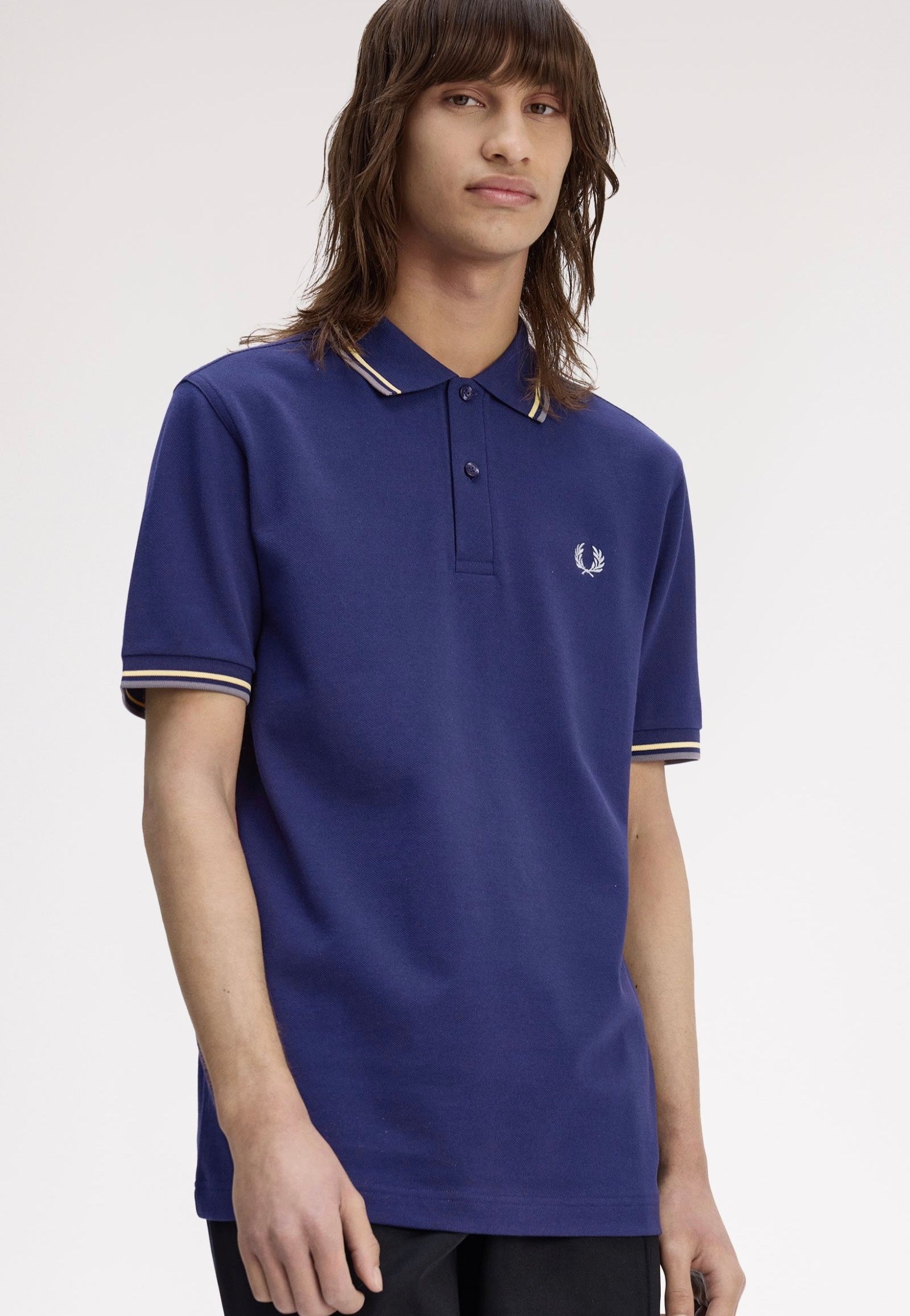 Fred Perry - Twin Tipped French Navy/Champions Gold/Stockport Blue - Polo | Men-Image
