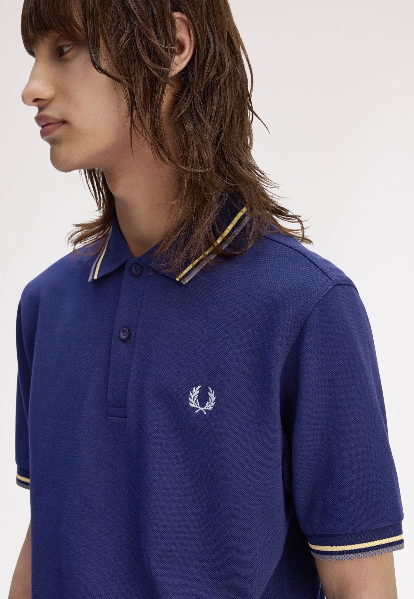 Fred Perry - Twin Tipped French Navy/Champions Gold/Stockport Blue - Polo | Men-Image