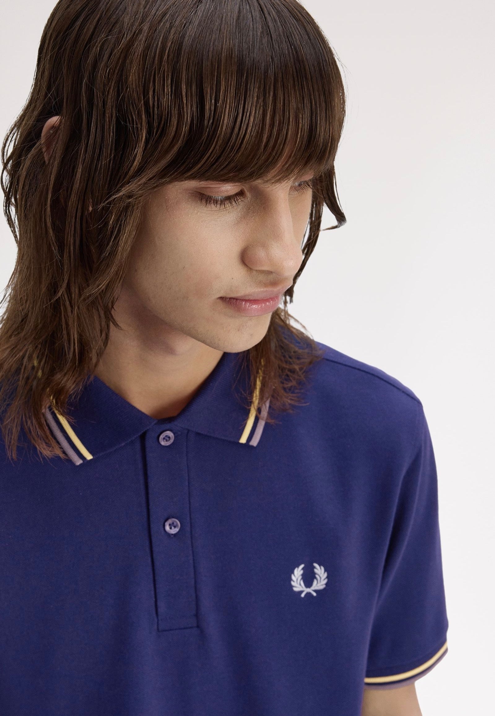 Fred Perry - Twin Tipped French Navy/Champions Gold/Stockport Blue - Polo | Men-Image