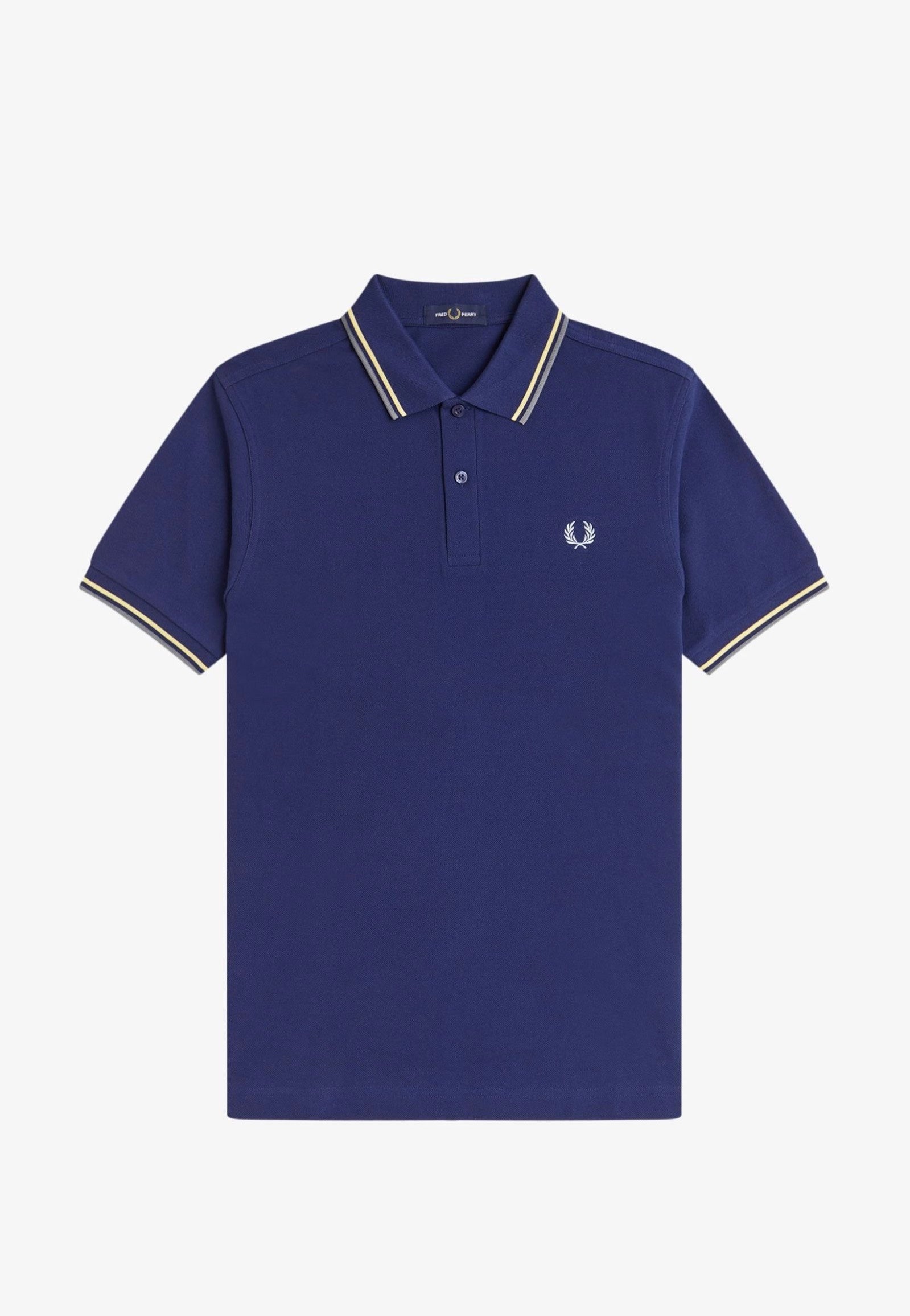 Fred Perry - Twin Tipped French Navy/Champions Gold/Stockport Blue - Polo | Men-Image