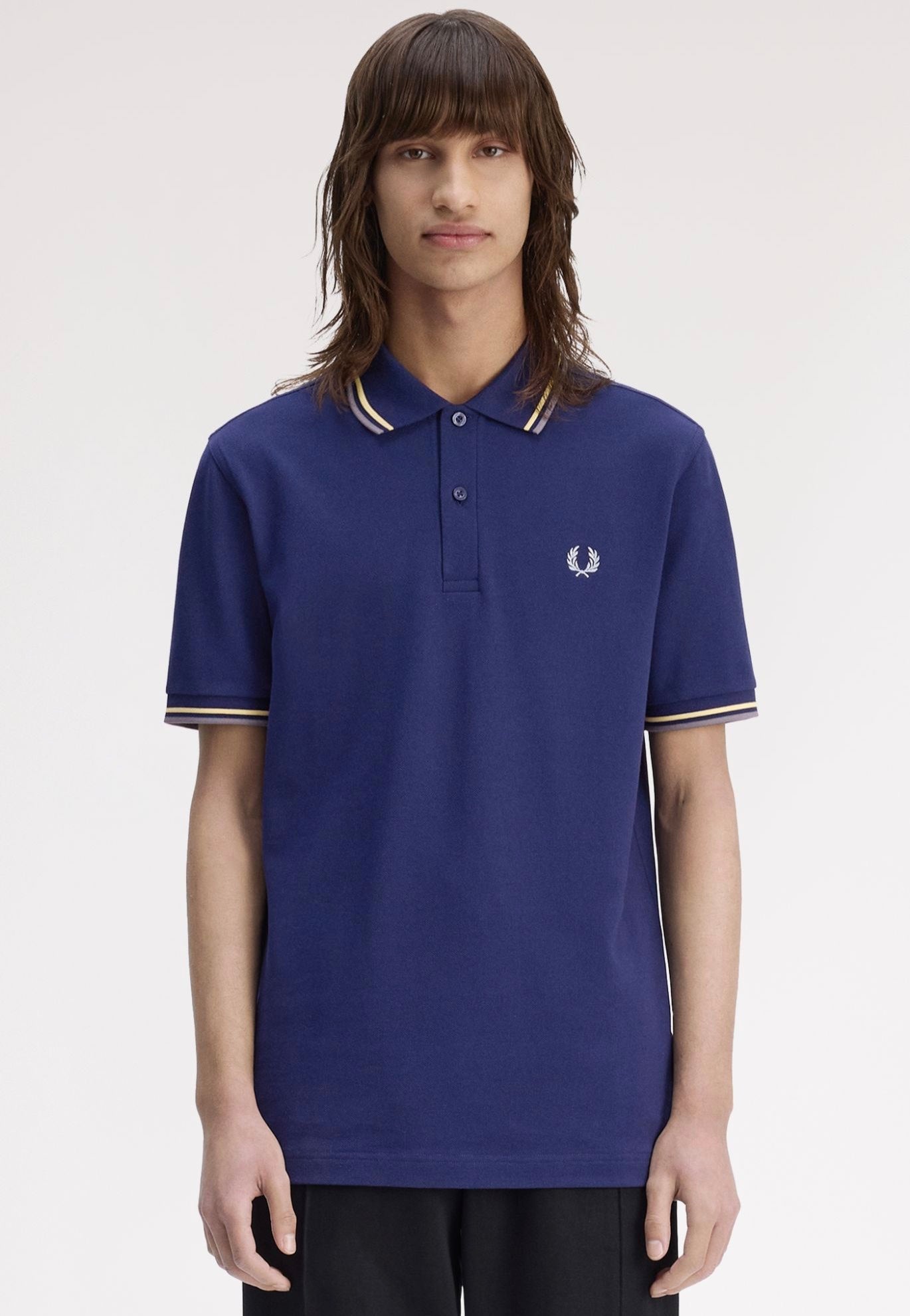 Fred Perry - Twin Tipped French Navy/Champions Gold/Stockport Blue - Polo | Men-Image