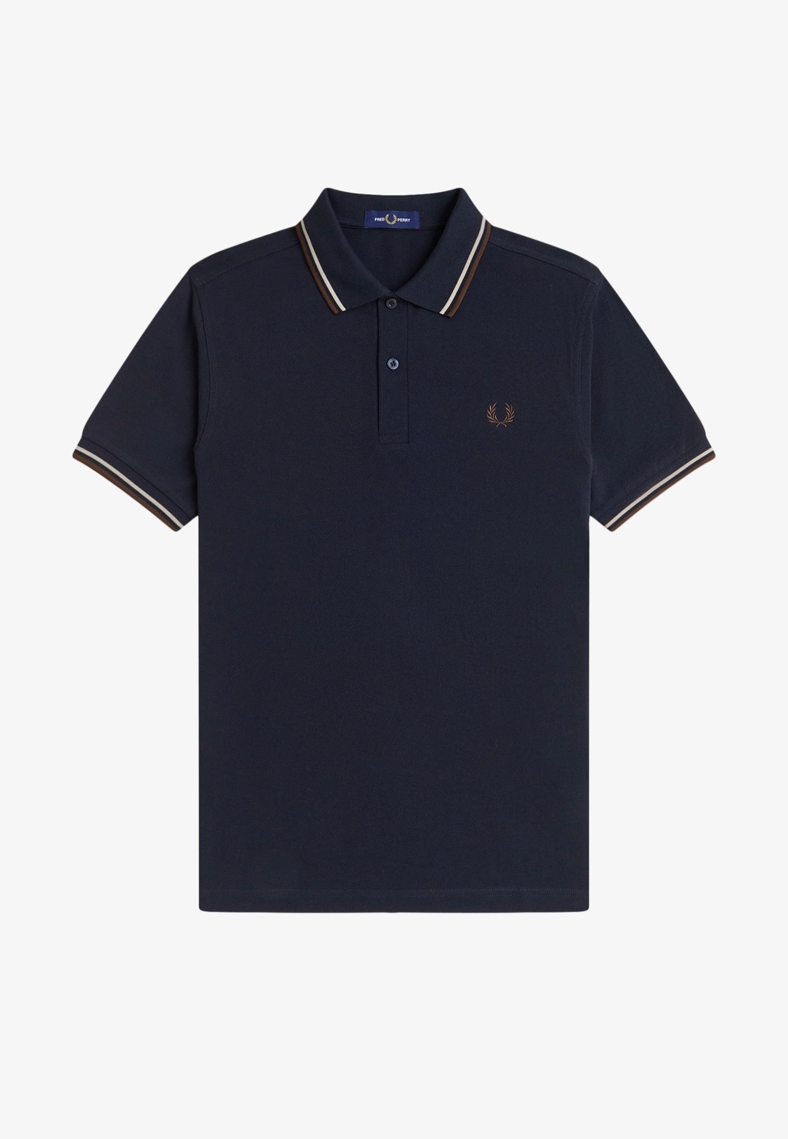 Fred Perry - Twin Tipped Navy/Warm Oat/Burnt Tobacco - Polo | Men-Image