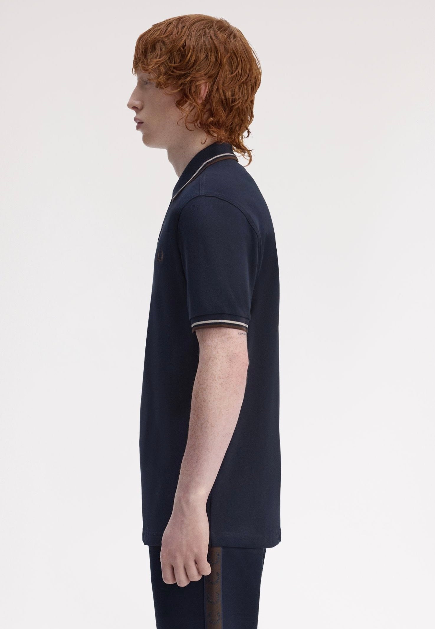 Fred Perry - Twin Tipped Navy/Warm Oat/Burnt Tobacco - Polo | Men-Image