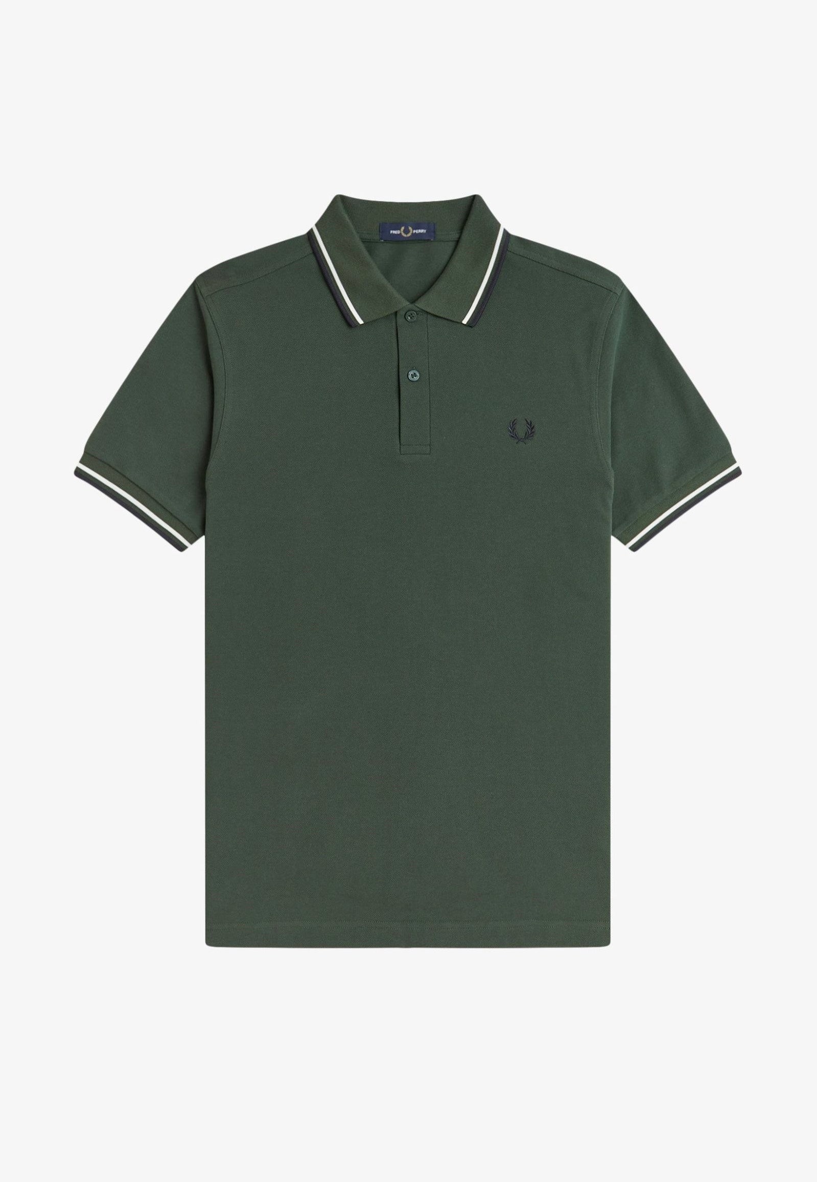 Fred Perry - Twin Tipped Court Green/Snow White/Nvy - Polo | Men-Image
