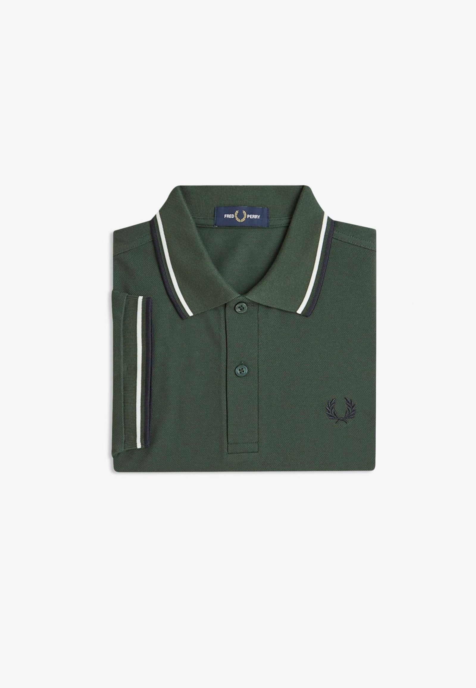 Fred Perry - Twin Tipped Court Green/Snow White/Nvy - Polo | Men-Image