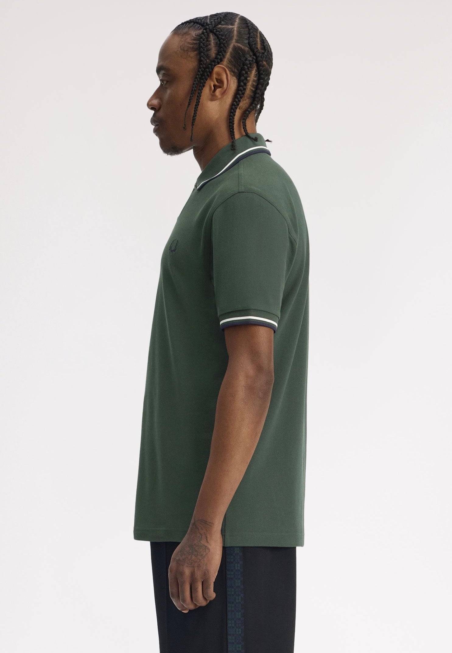 Fred Perry - Twin Tipped Court Green/Snow White/Nvy - Polo | Men-Image