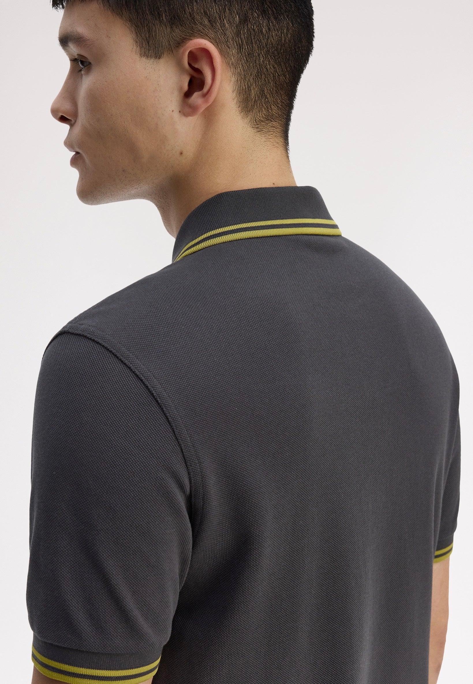 Fred Perry - Twin Tipped Anchor Grey/Tennis Ball Yellow/Tennis Ball Yellow - Polo | Men-Image