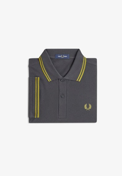 Fred Perry - Twin Tipped Anchor Grey/Tennis Ball Yellow/Tennis Ball Yellow - Polo | Men-Image