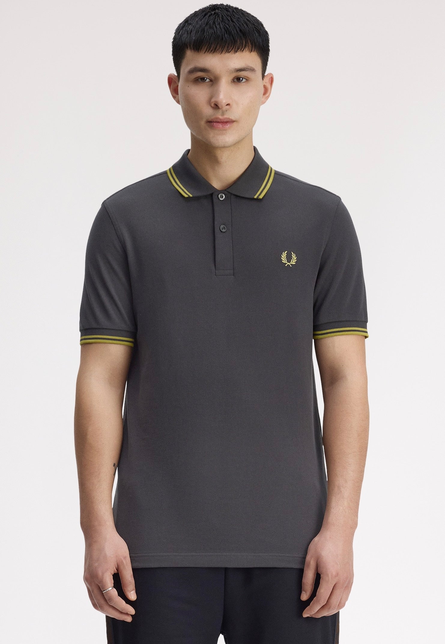 Fred Perry - Twin Tipped Anchor Grey/Tennis Ball Yellow/Tennis Ball Yellow - Polo | Men-Image