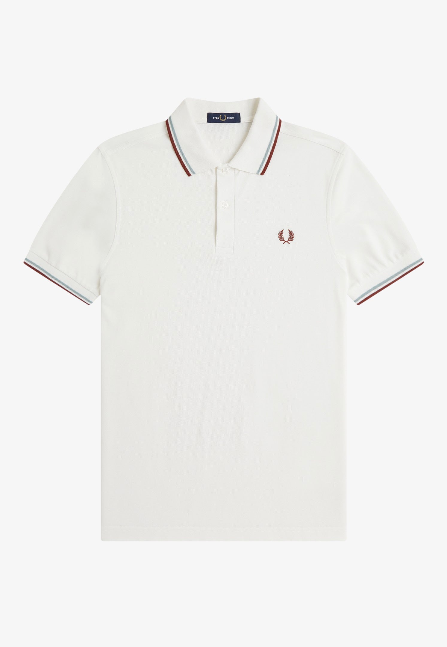 Fred Perry - Twin Tipped Snow White/Silver Blue/Brandy - Polo | Men-Image