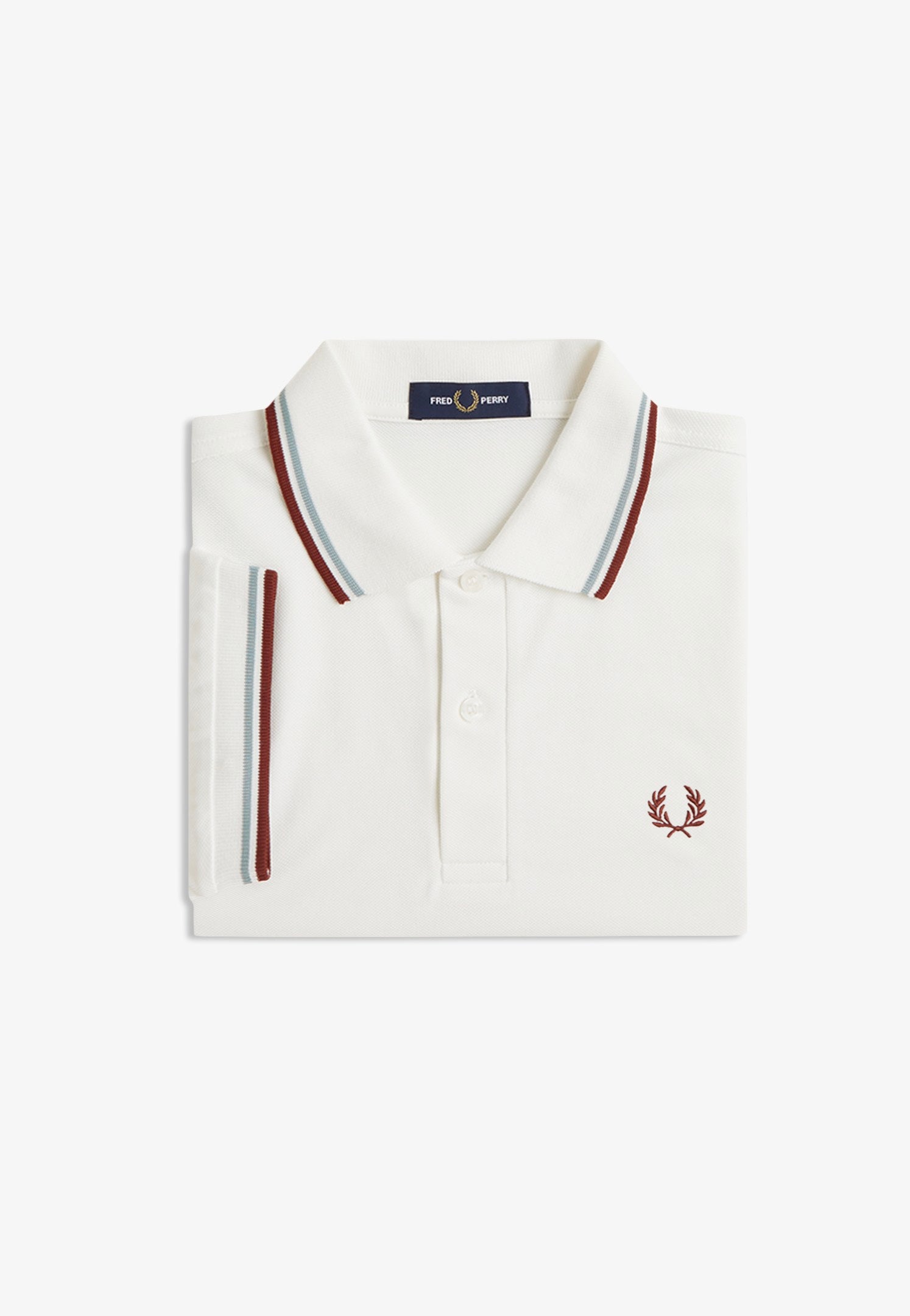 Fred Perry - Twin Tipped Snow White/Silver Blue/Brandy - Polo | Men-Image