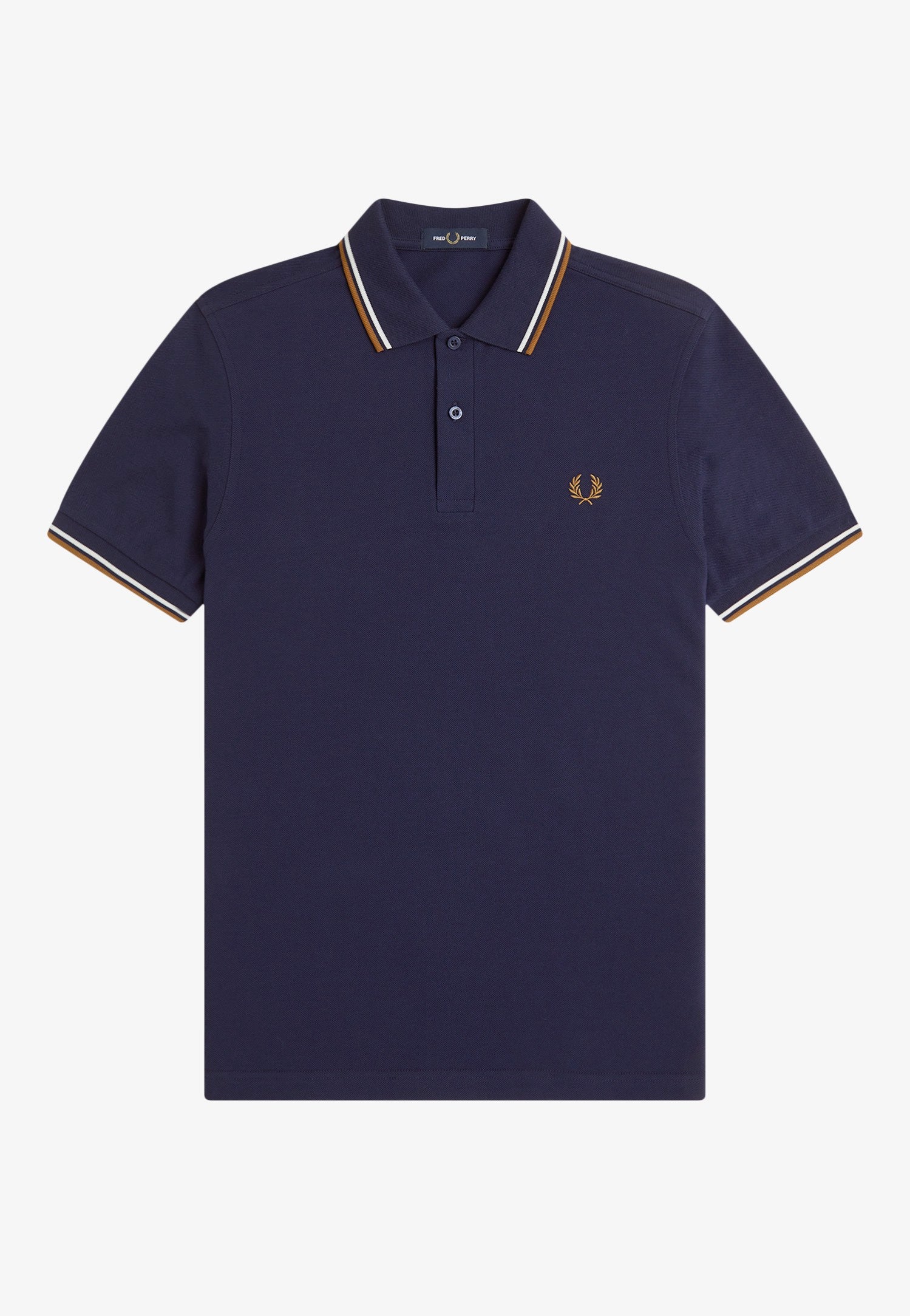 Fred Perry - Twin Tipped Twilight Navy/Snow White/Cark Caramel - Polo | Men-Image
