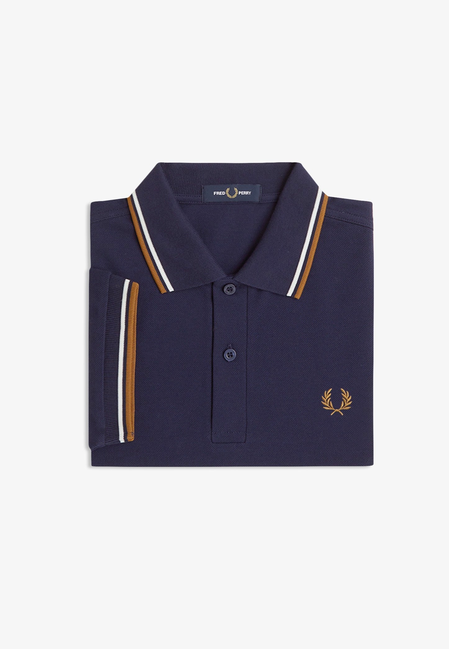 Fred Perry - Twin Tipped Twilight Navy/Snow White/Cark Caramel - Polo | Men-Image