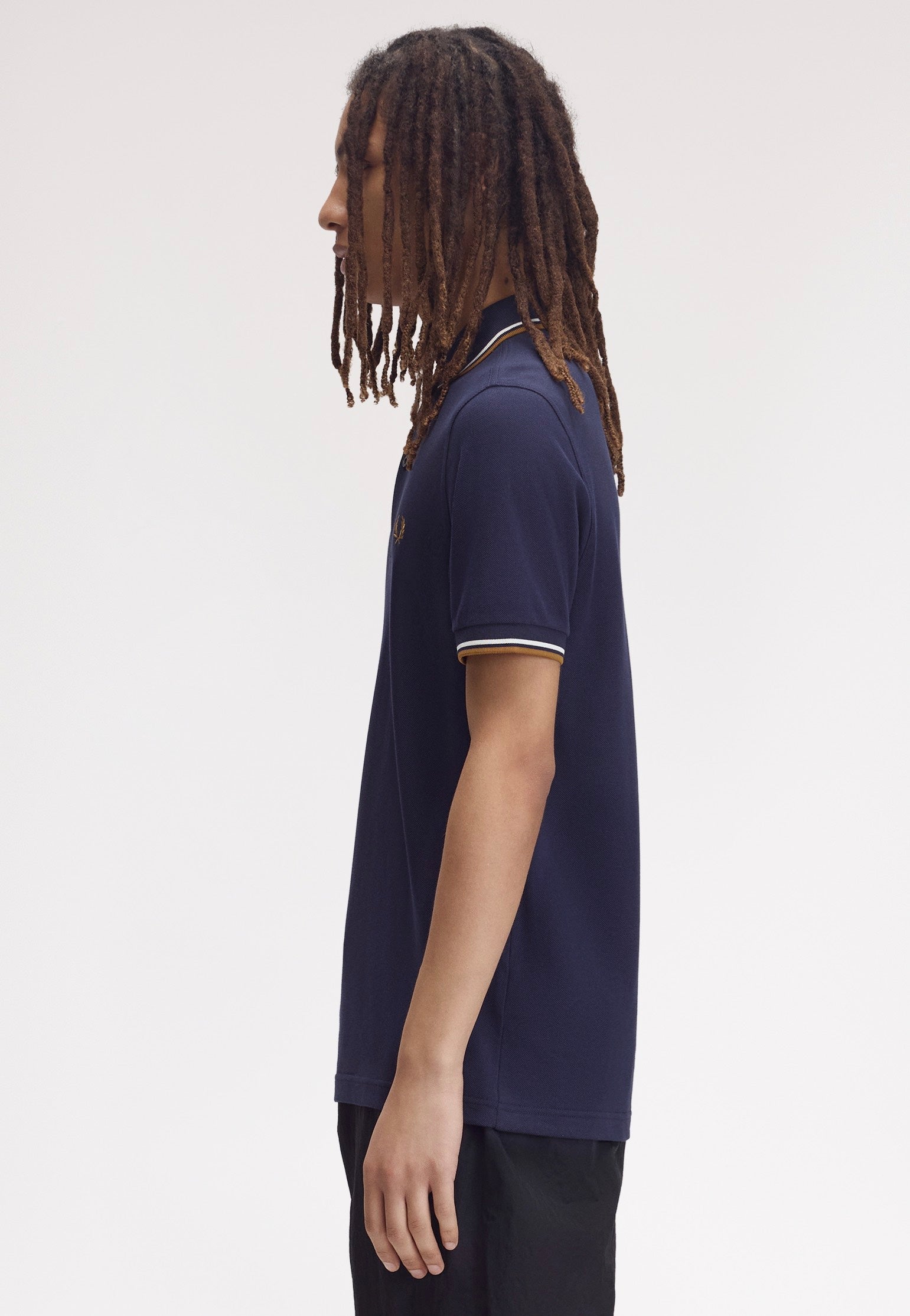 Fred Perry - Twin Tipped Twilight Navy/Snow White/Cark Caramel - Polo | Men-Image