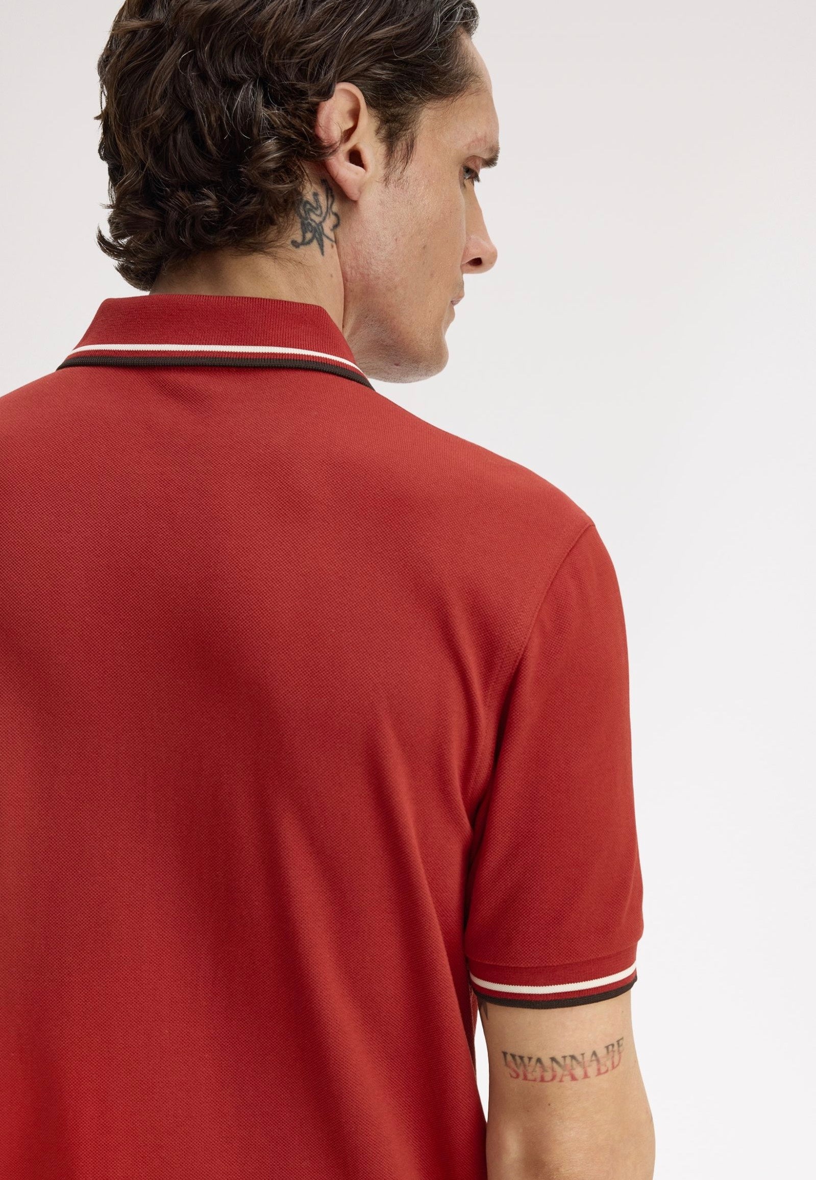 Fred Perry - Twin Tipped Burnt Red/Ecru/Black - Polo | Men-Image
