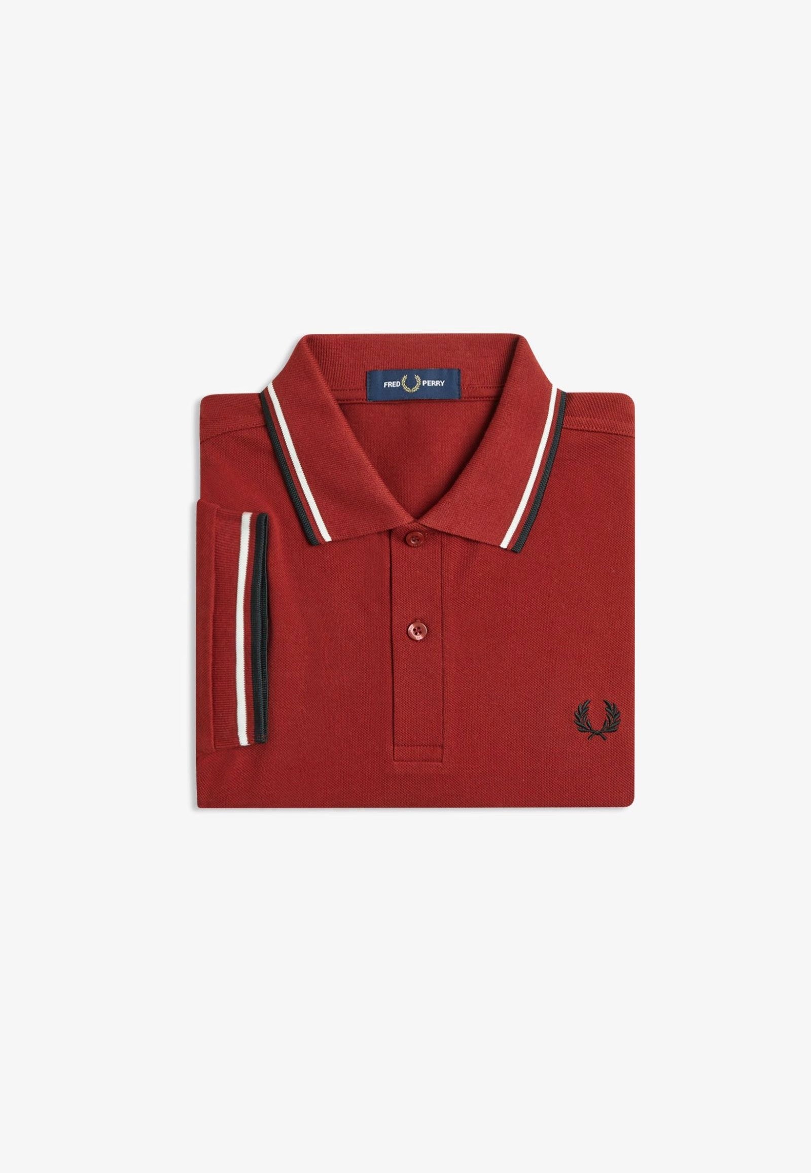 Fred Perry - Twin Tipped Burnt Red/Ecru/Black - Polo | Men-Image