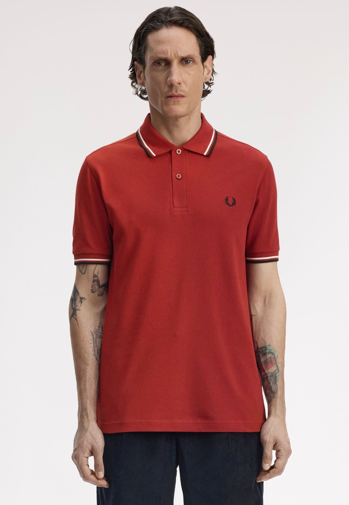 Fred Perry - Twin Tipped Burnt Red/Ecru/Black - Polo | Men-Image