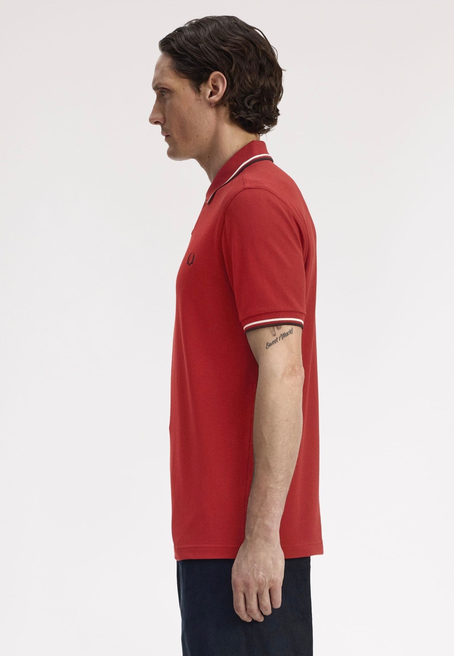 Fred Perry - Twin Tipped Burnt Red/Ecru/Black - Polo | Men-Image