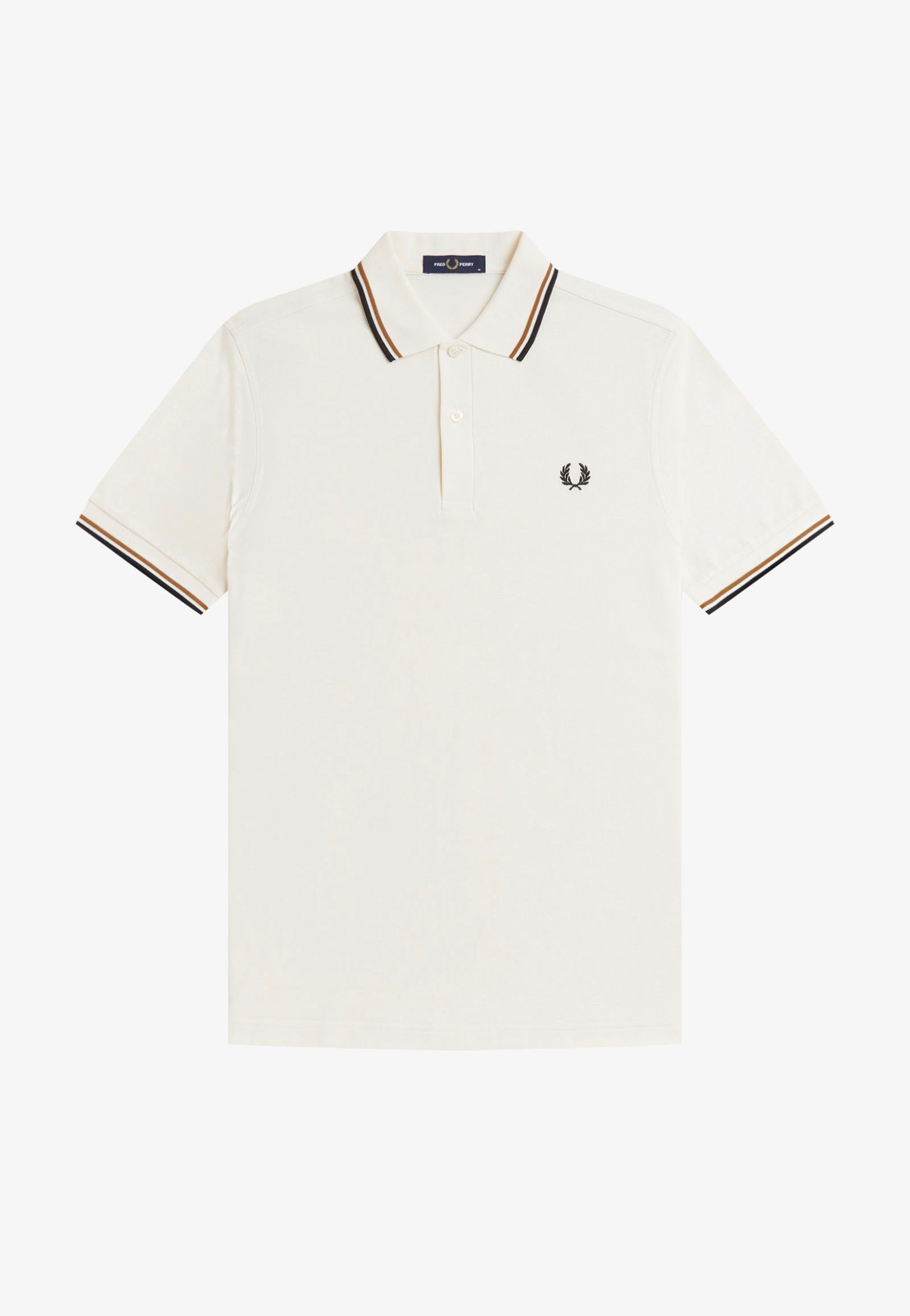Fred Perry - Twin Tipped Ecru/Dark Caramel/Black - Polo | Men-Image