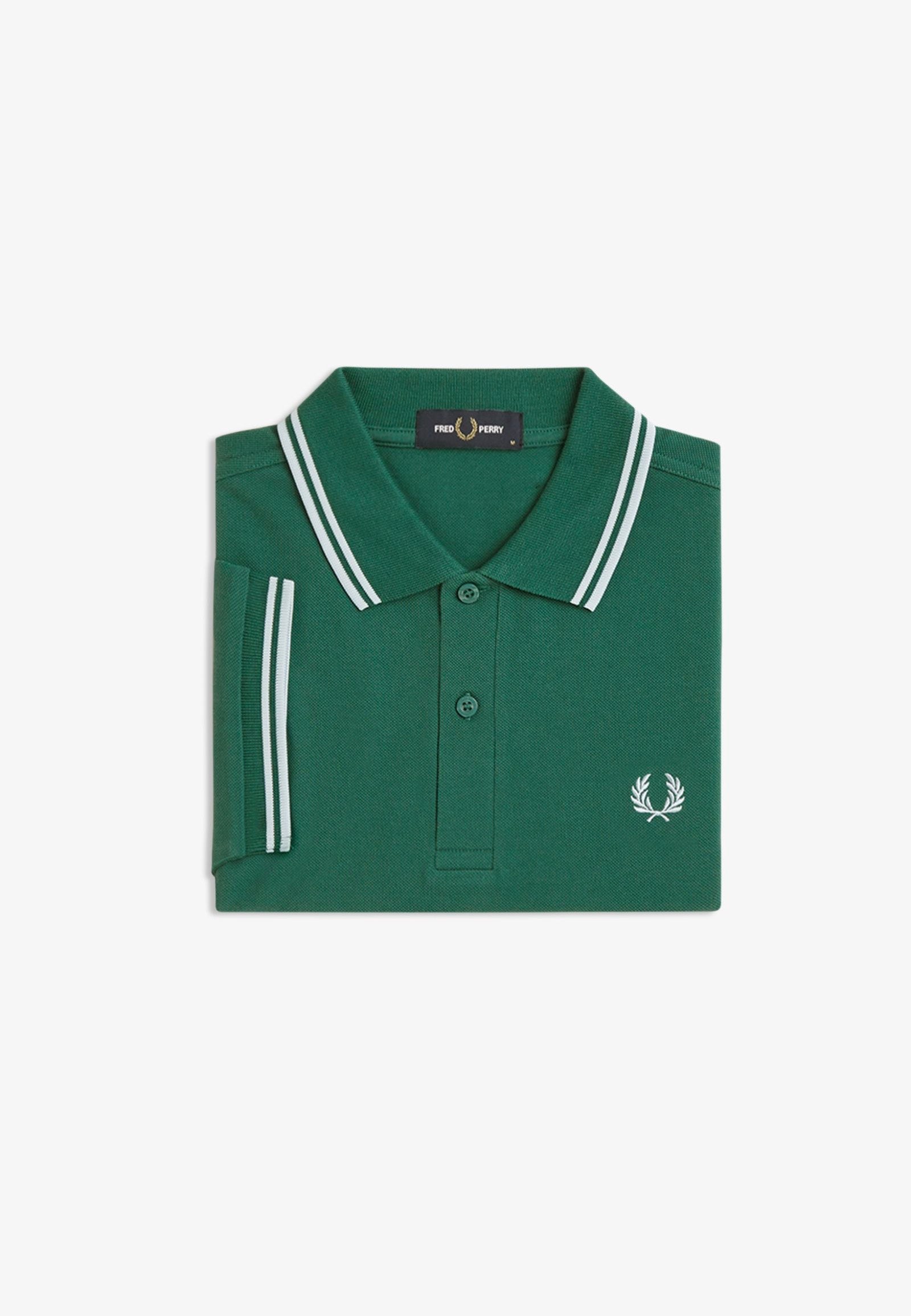 Fred Perry - Twin Tipped Sport Green/Light Ice/Light Ice - Polo | Men-Image