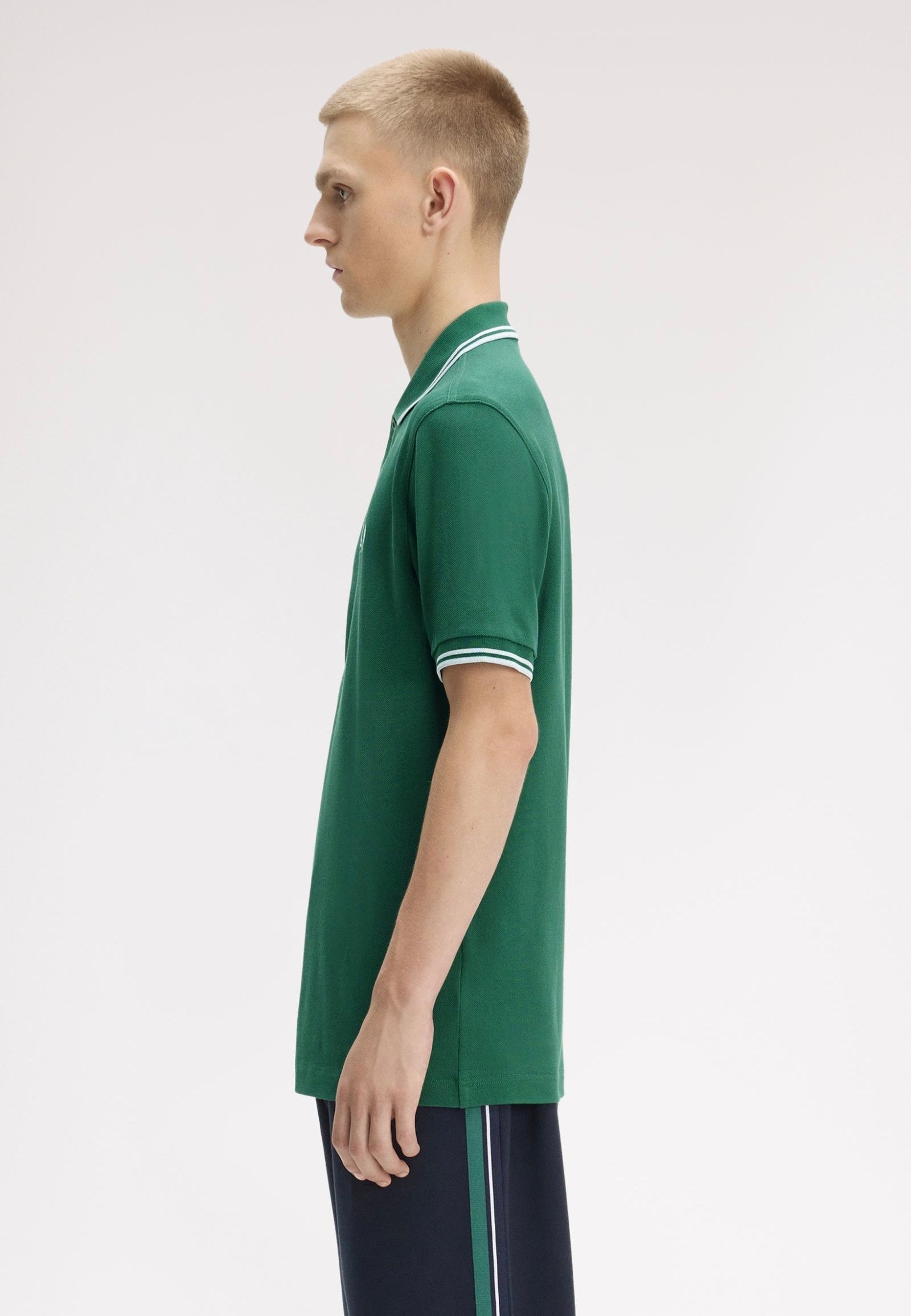 Fred Perry - Twin Tipped Sport Green/Light Ice/Light Ice - Polo | Men-Image