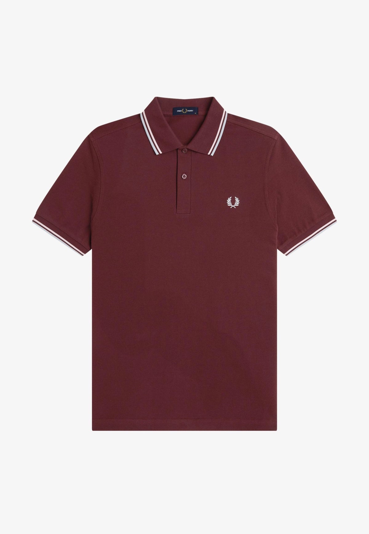 Fred Perry Twin Tipped Oxblood/Iced Pink/Dusky Blue Polo | Men-Image