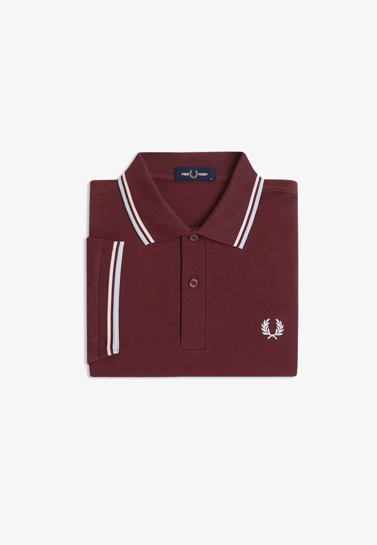 Fred Perry Twin Tipped Oxblood/Iced Pink/Dusky Blue Polo | Men-Image