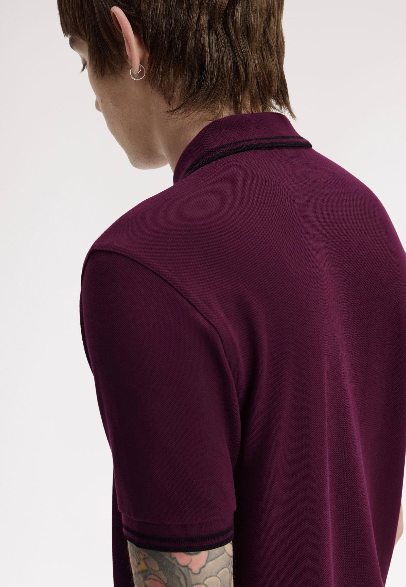 Fred Perry - Twin Tipped Plum/Black/Black - Polo | Men-Image