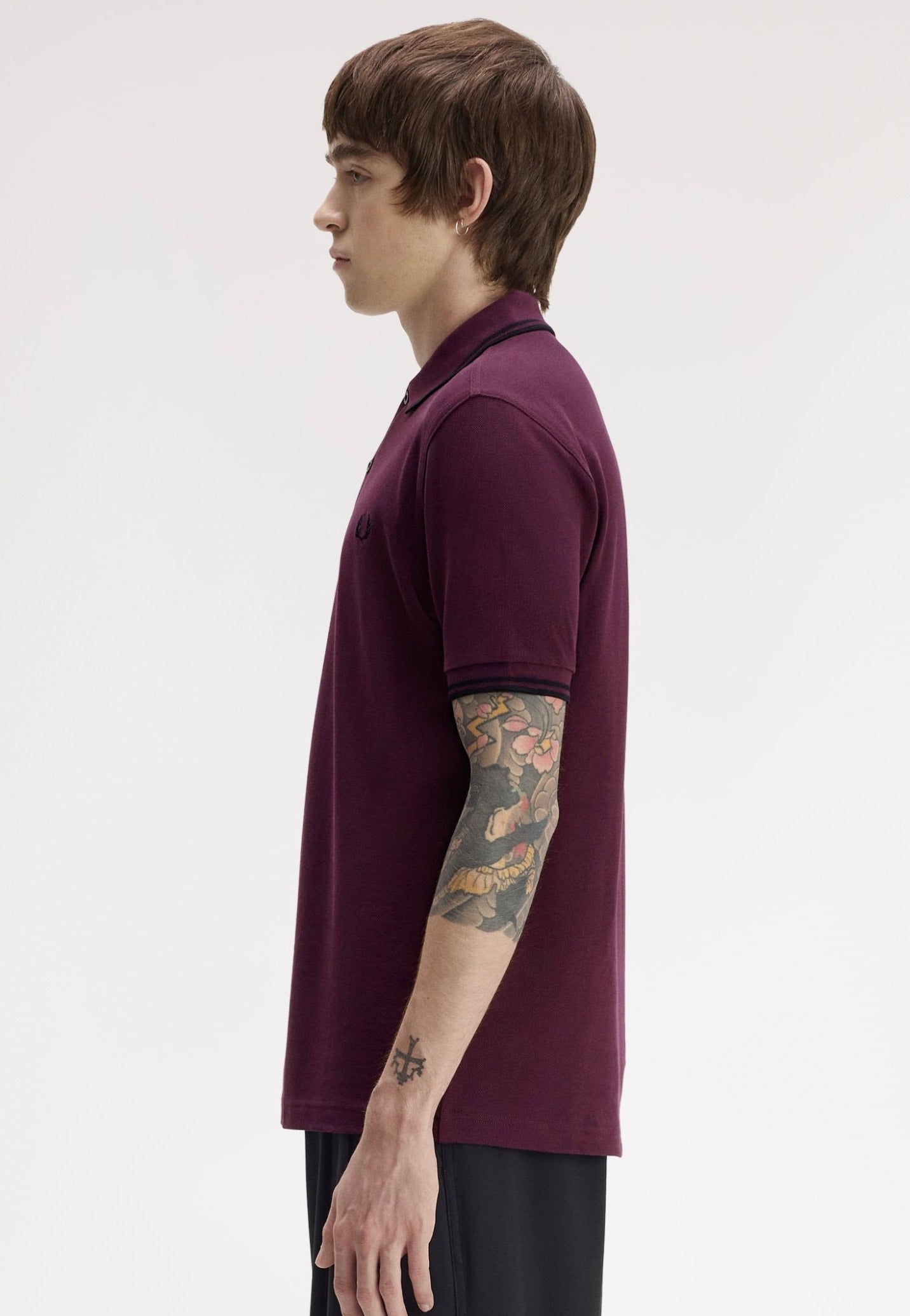 Fred Perry - Twin Tipped Plum/Black/Black - Polo | Men-Image