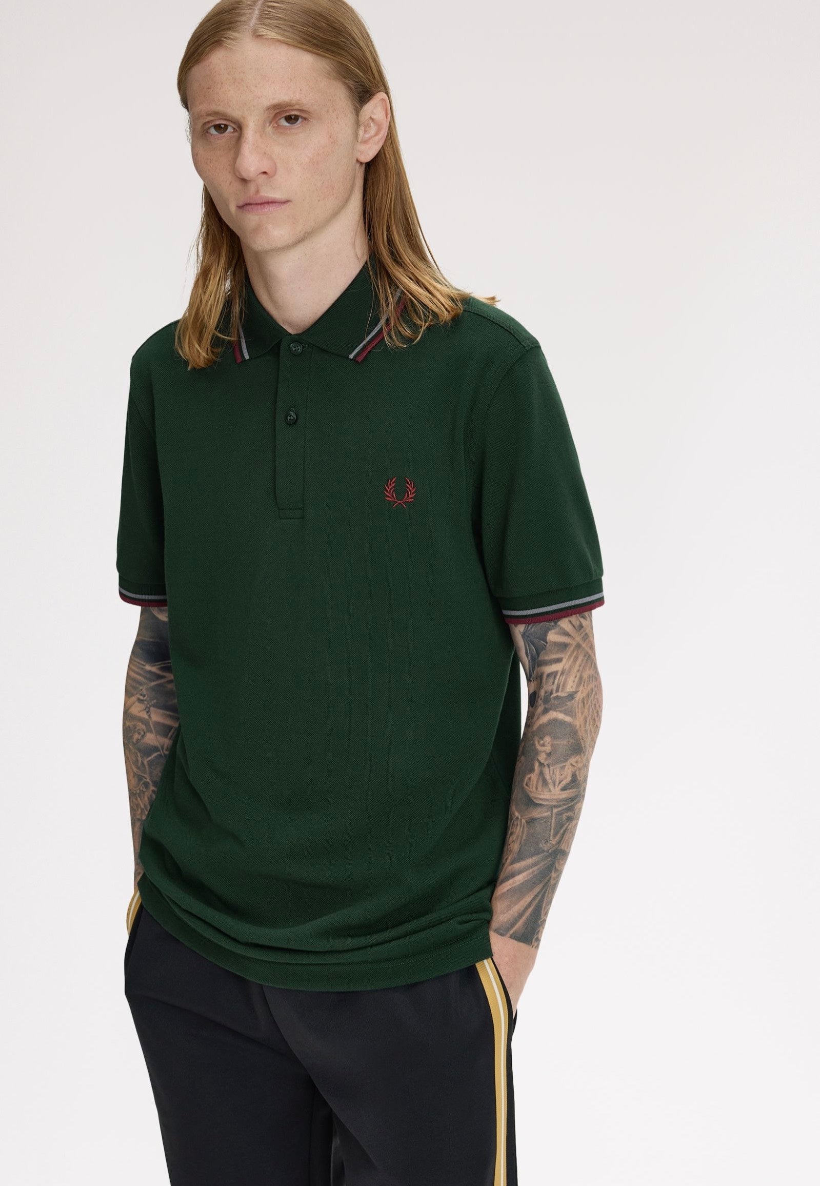 Fred Perry - Twin Tipped Grassroots/Stockport Blue/Oxblood - Polo | Men-Image