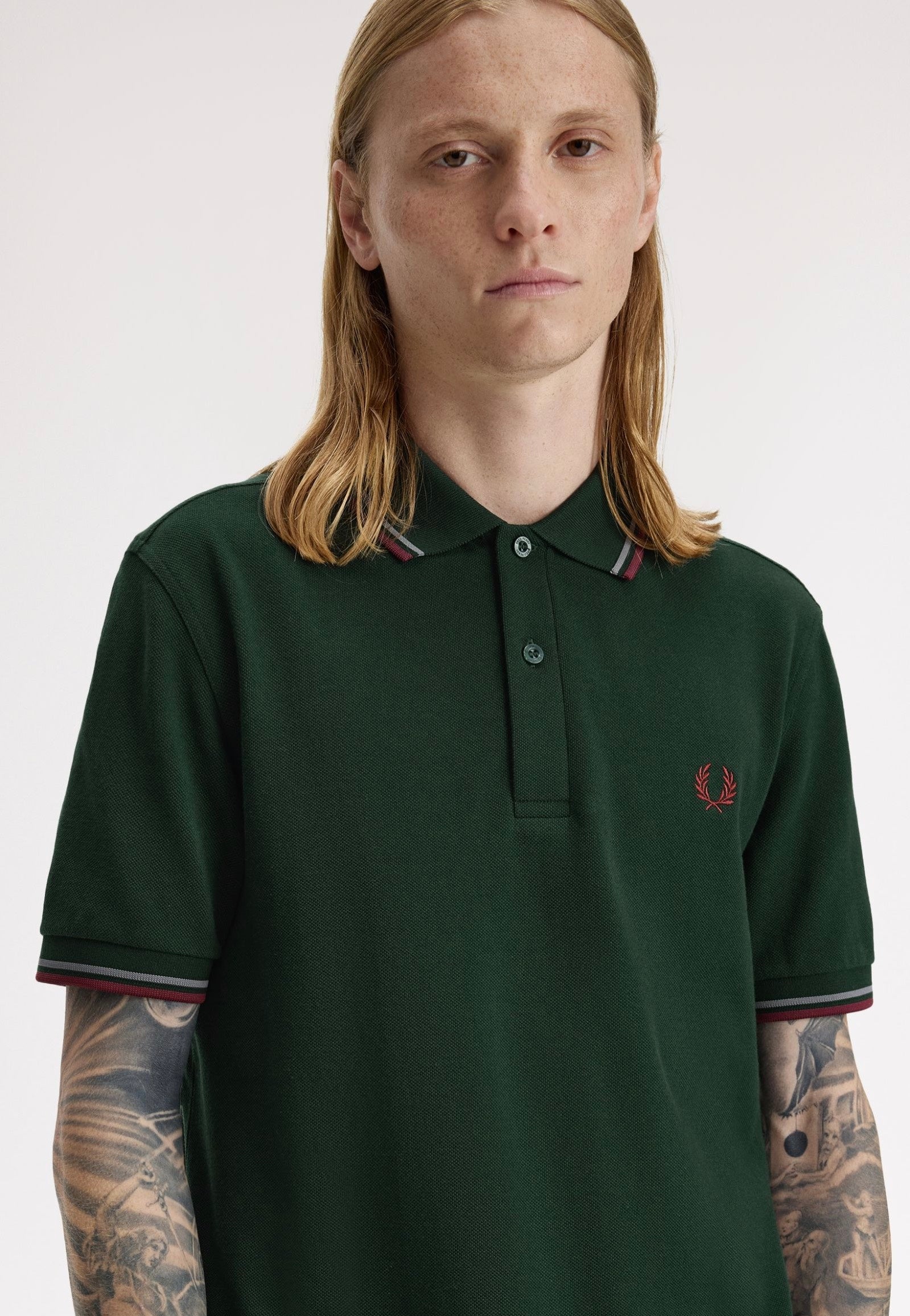 Fred Perry - Twin Tipped Grassroots/Stockport Blue/Oxblood - Polo | Men-Image