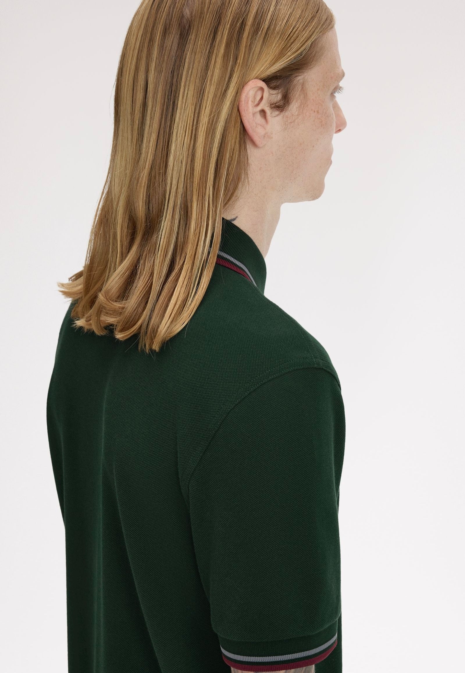 Fred Perry - Twin Tipped Grassroots/Stockport Blue/Oxblood - Polo | Men-Image