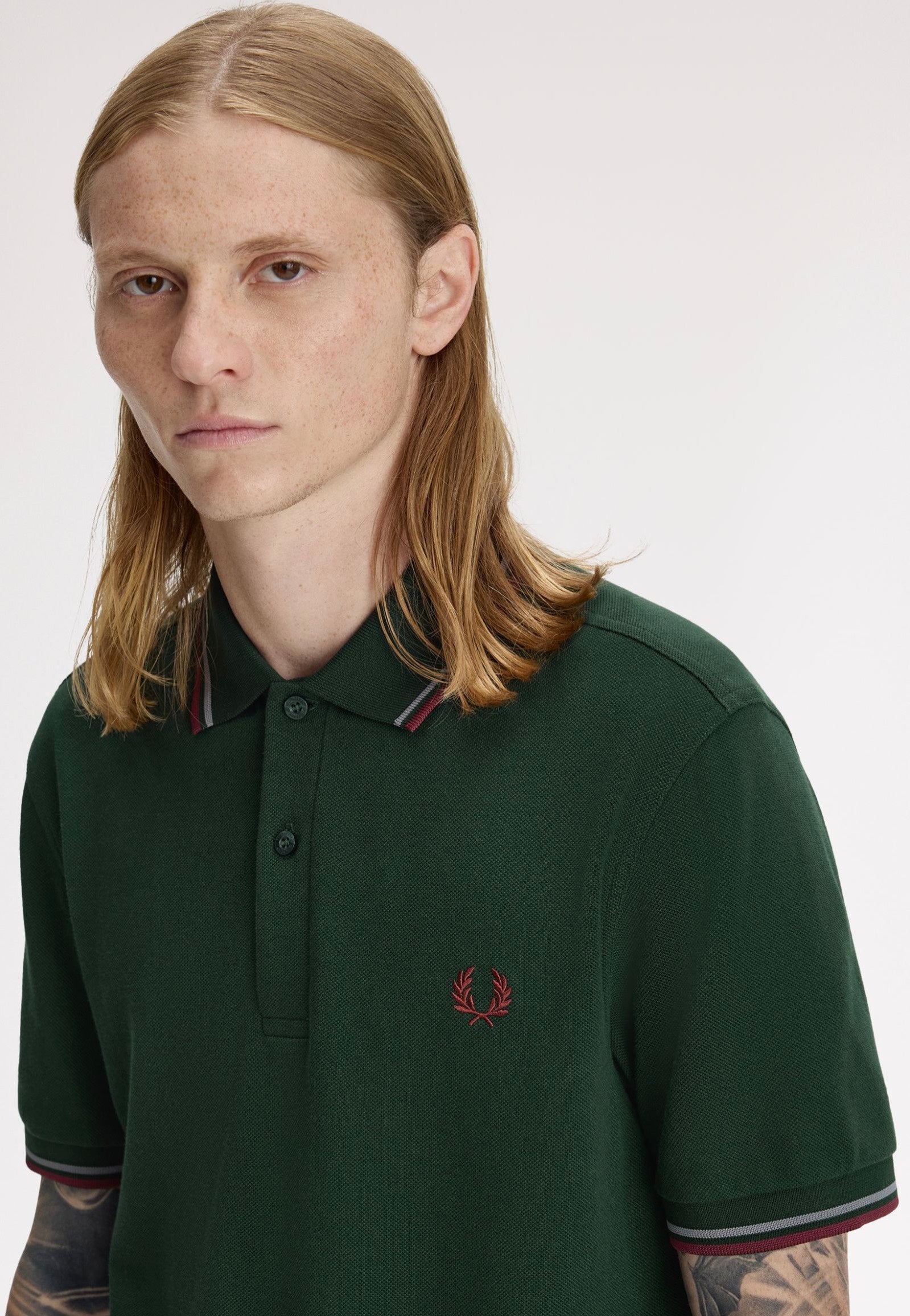 Fred Perry - Twin Tipped Grassroots/Stockport Blue/Oxblood - Polo | Men-Image
