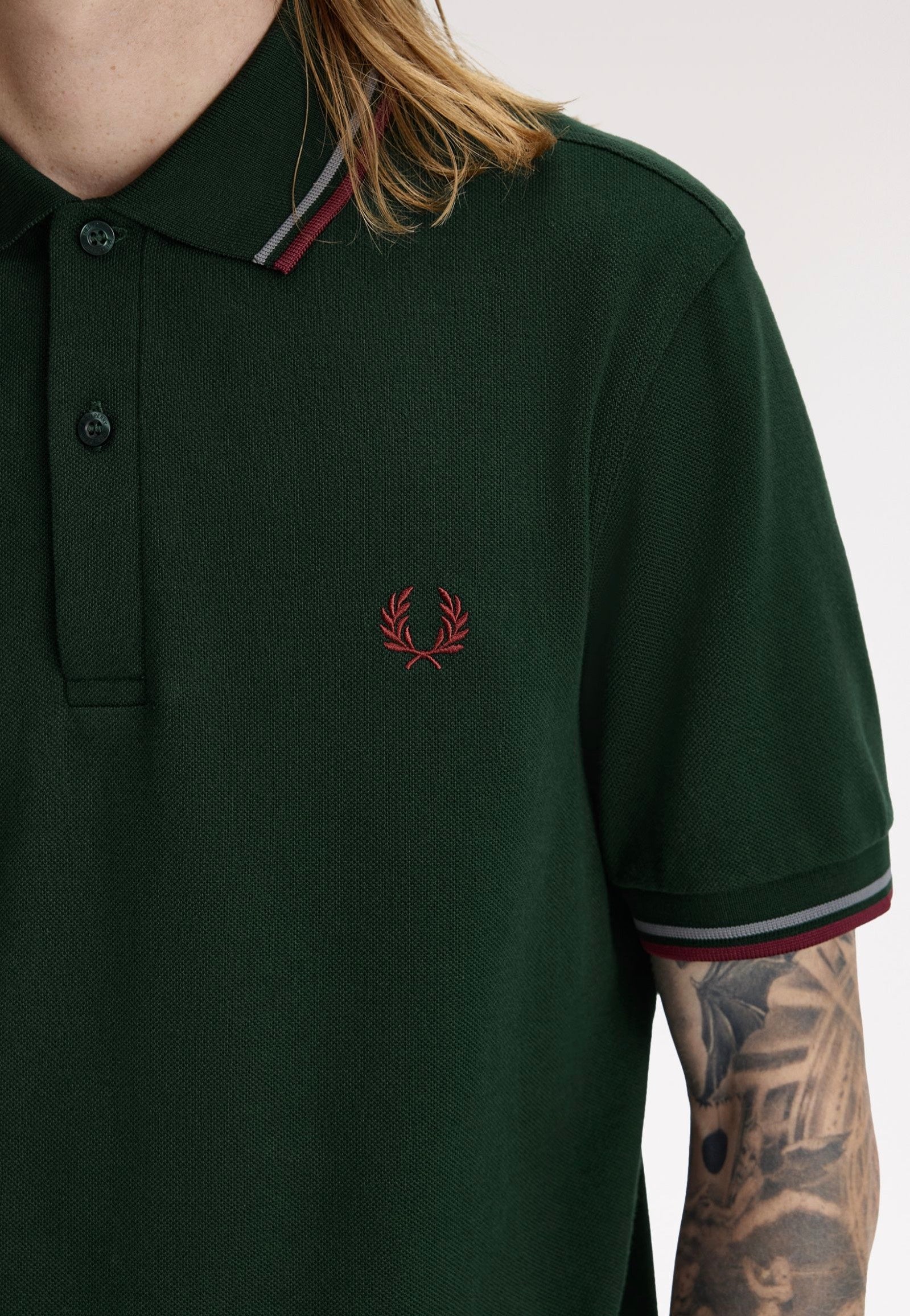 Fred Perry - Twin Tipped Grassroots/Stockport Blue/Oxblood - Polo | Men-Image
