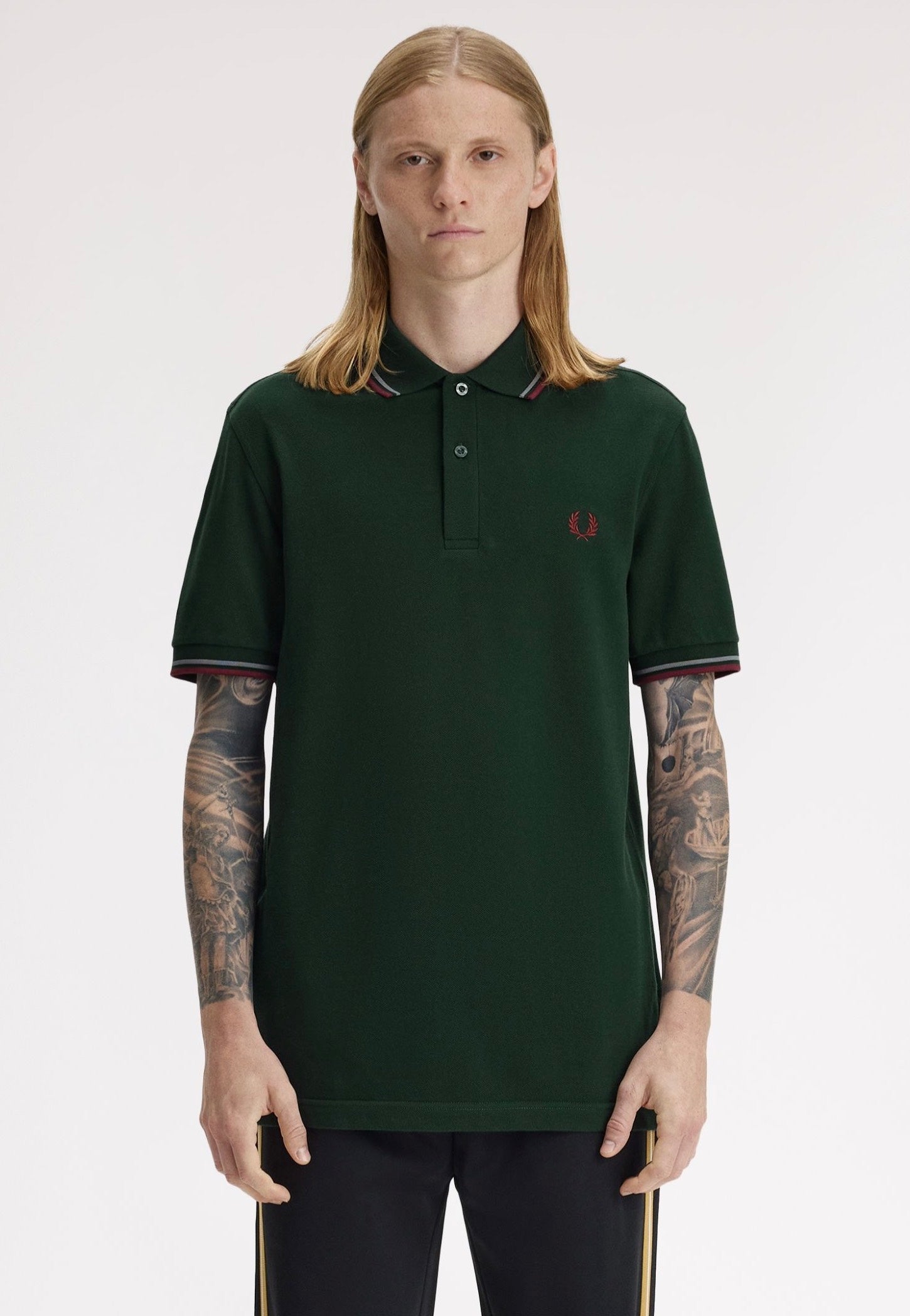 Fred Perry - Twin Tipped Grassroots/Stockport Blue/Oxblood - Polo | Men-Image
