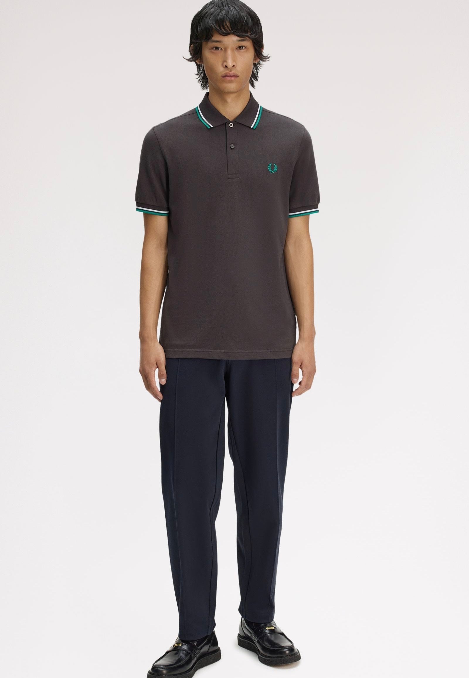 Fred Perry - Twin Tipped Anchor Grey/Light Ice/Sport Green - Polo | Men-Image