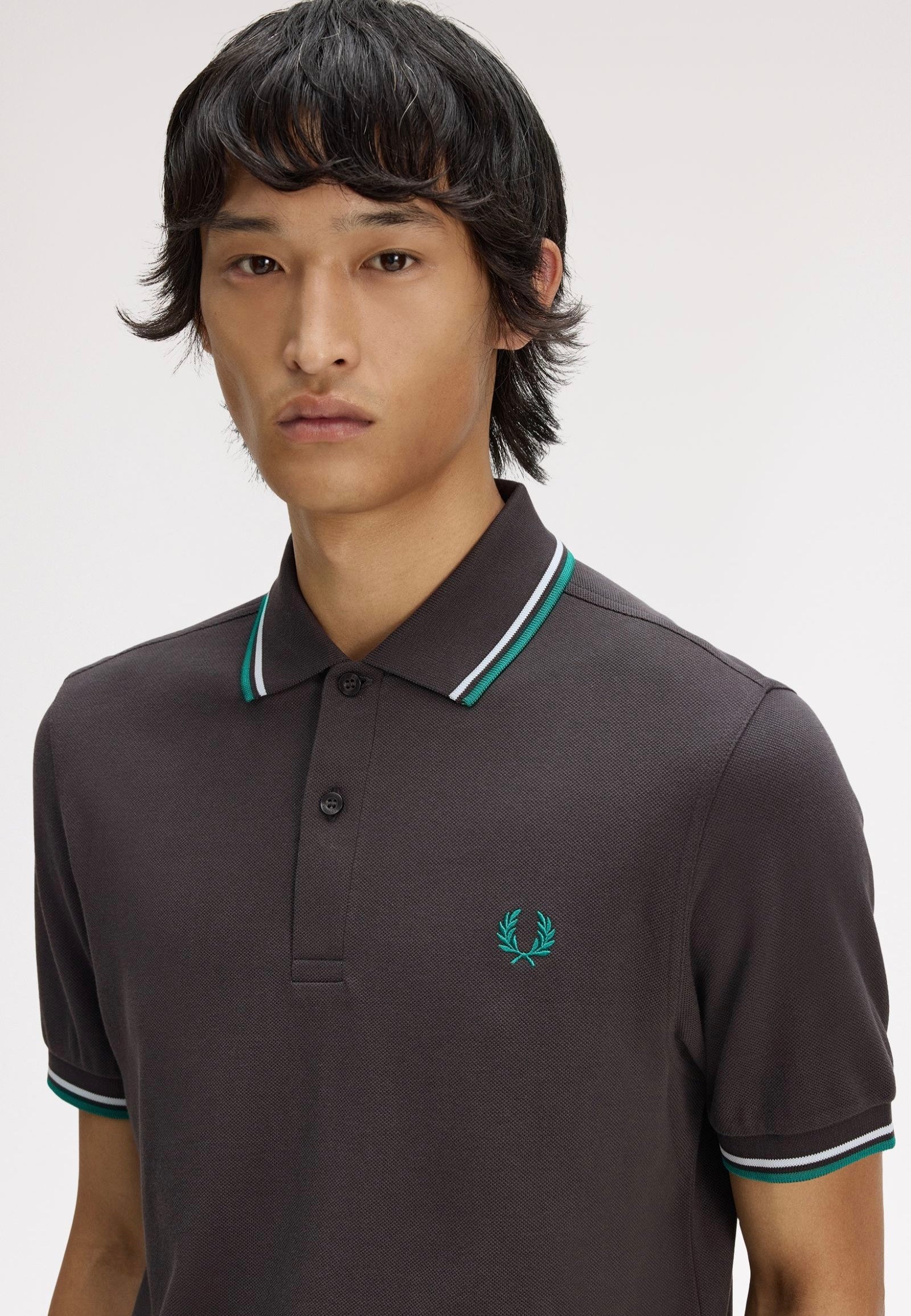 Fred Perry - Twin Tipped Anchor Grey/Light Ice/Sport Green - Polo