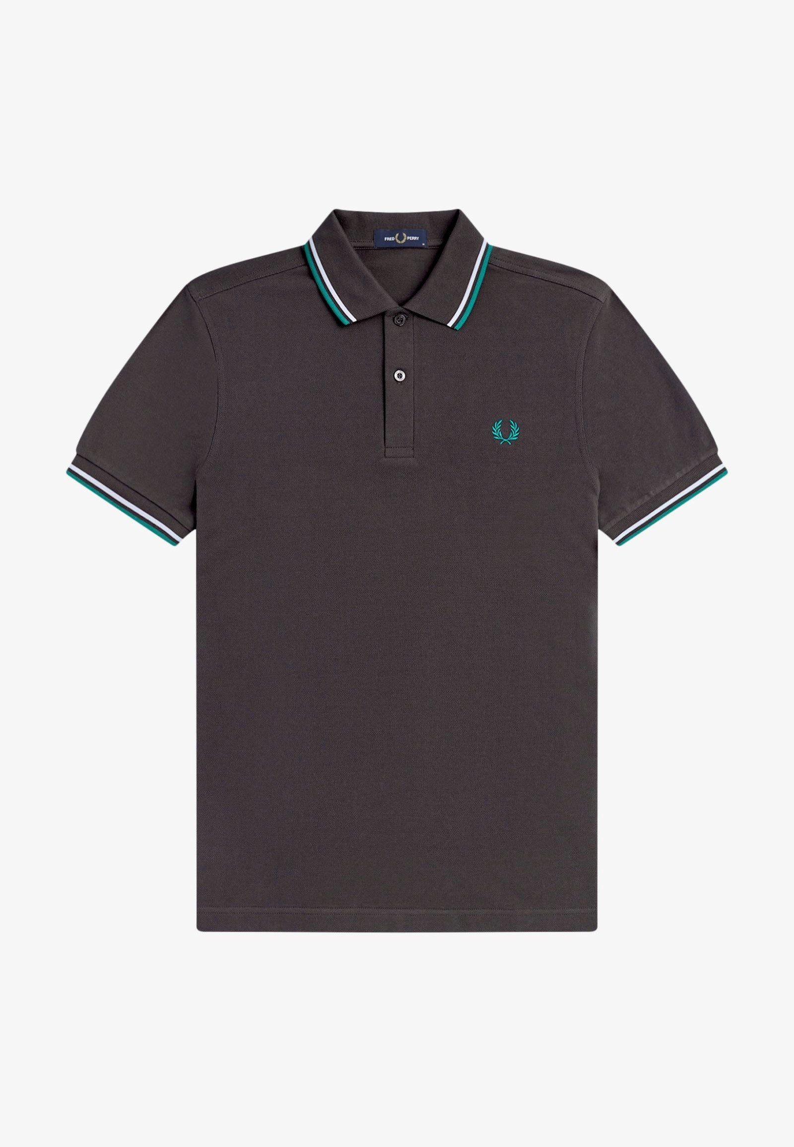 Fred Perry - Twin Tipped Anchor Grey/Light Ice/Sport Green - Polo | Men-Image