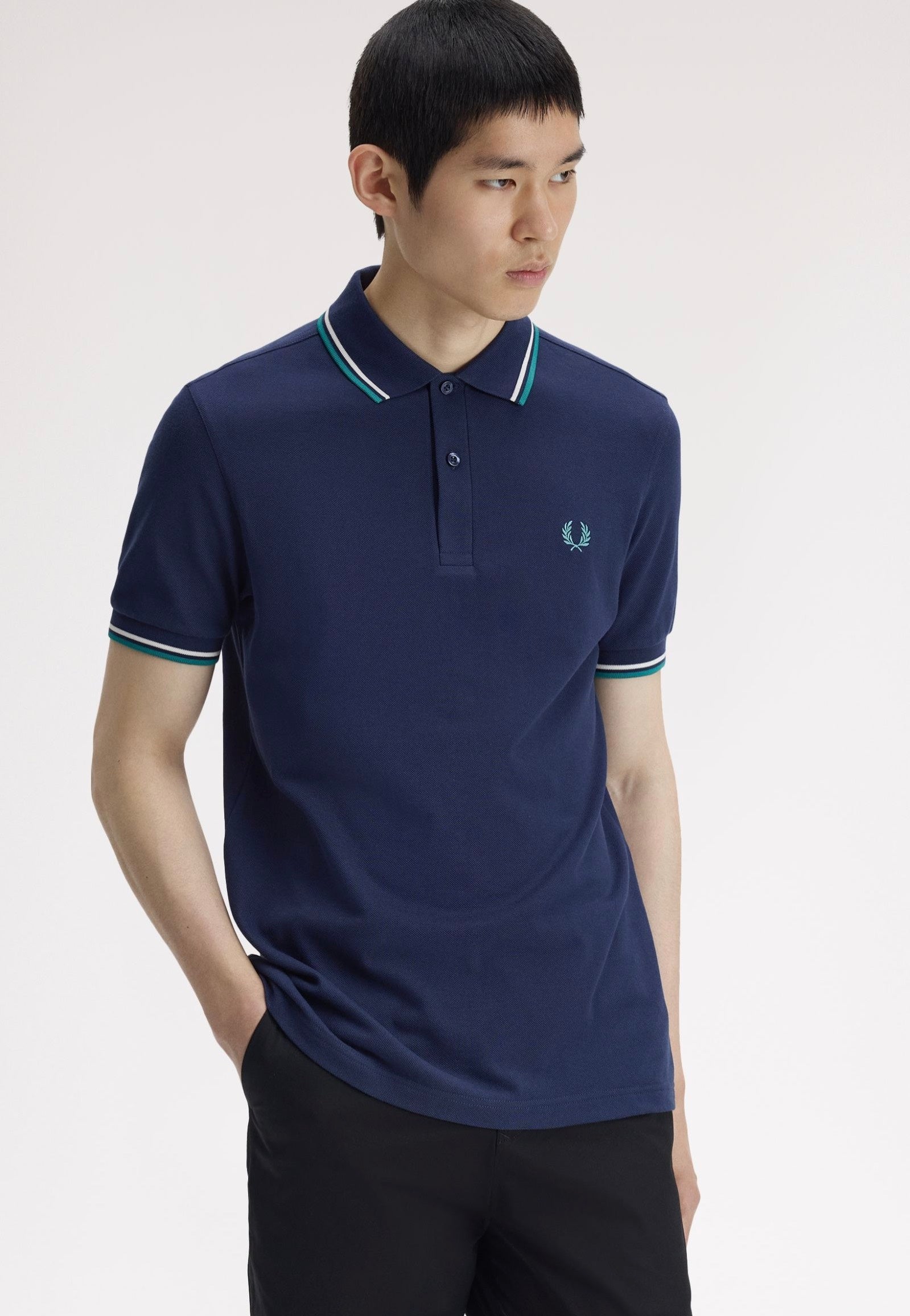 Fred Perry - Twin Tipped Tennis Blue/Snow White/Deep Mint - Polo | Men-Image