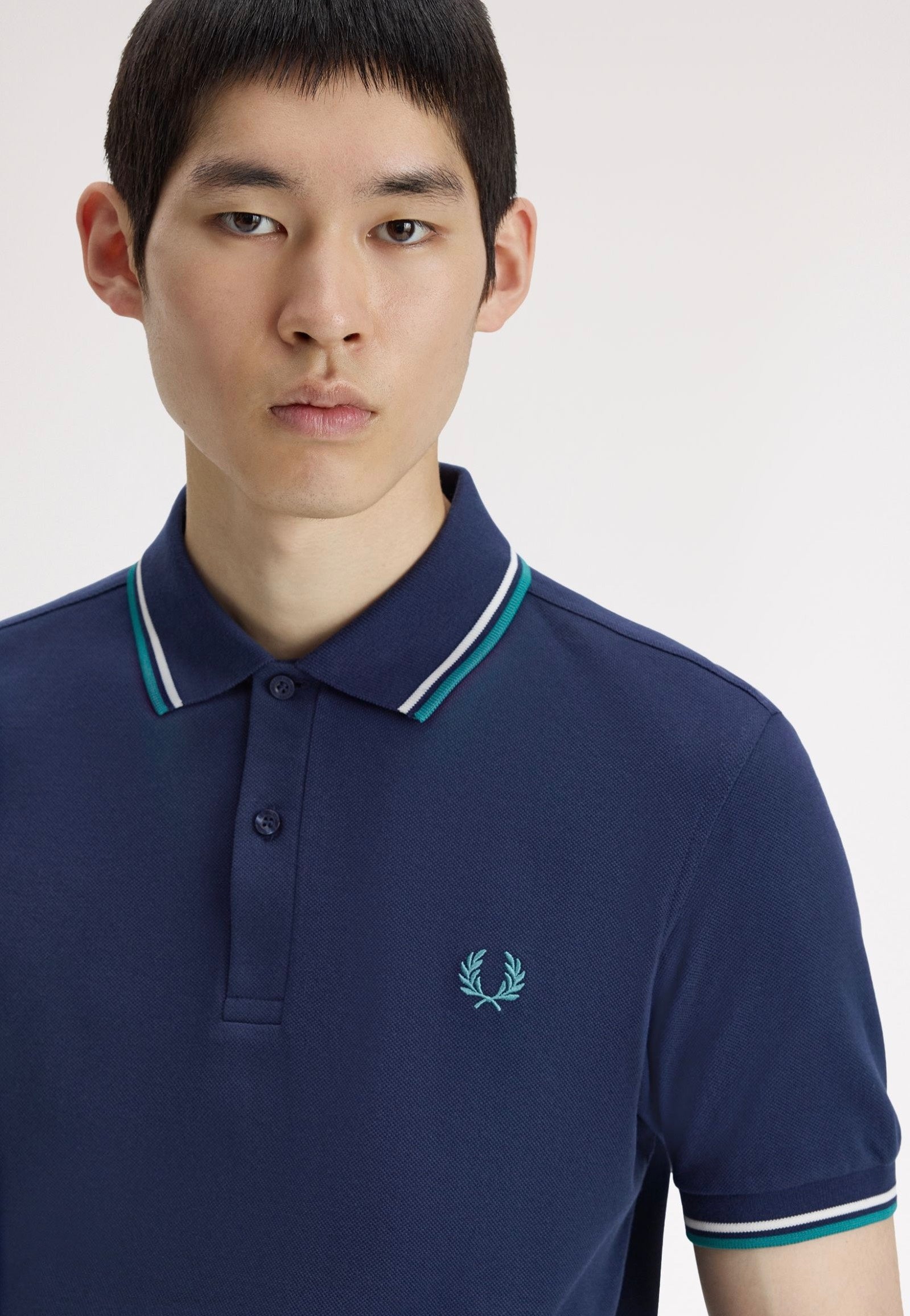 Fred Perry - Twin Tipped Tennis Blue/Snow White/Deep Mint - Polo | Men-Image