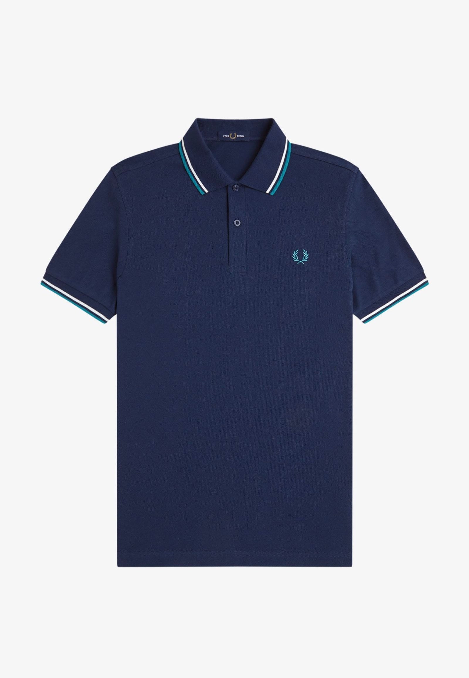 Fred Perry - Twin Tipped Tennis Blue/Snow White/Deep Mint - Polo | Men-Image