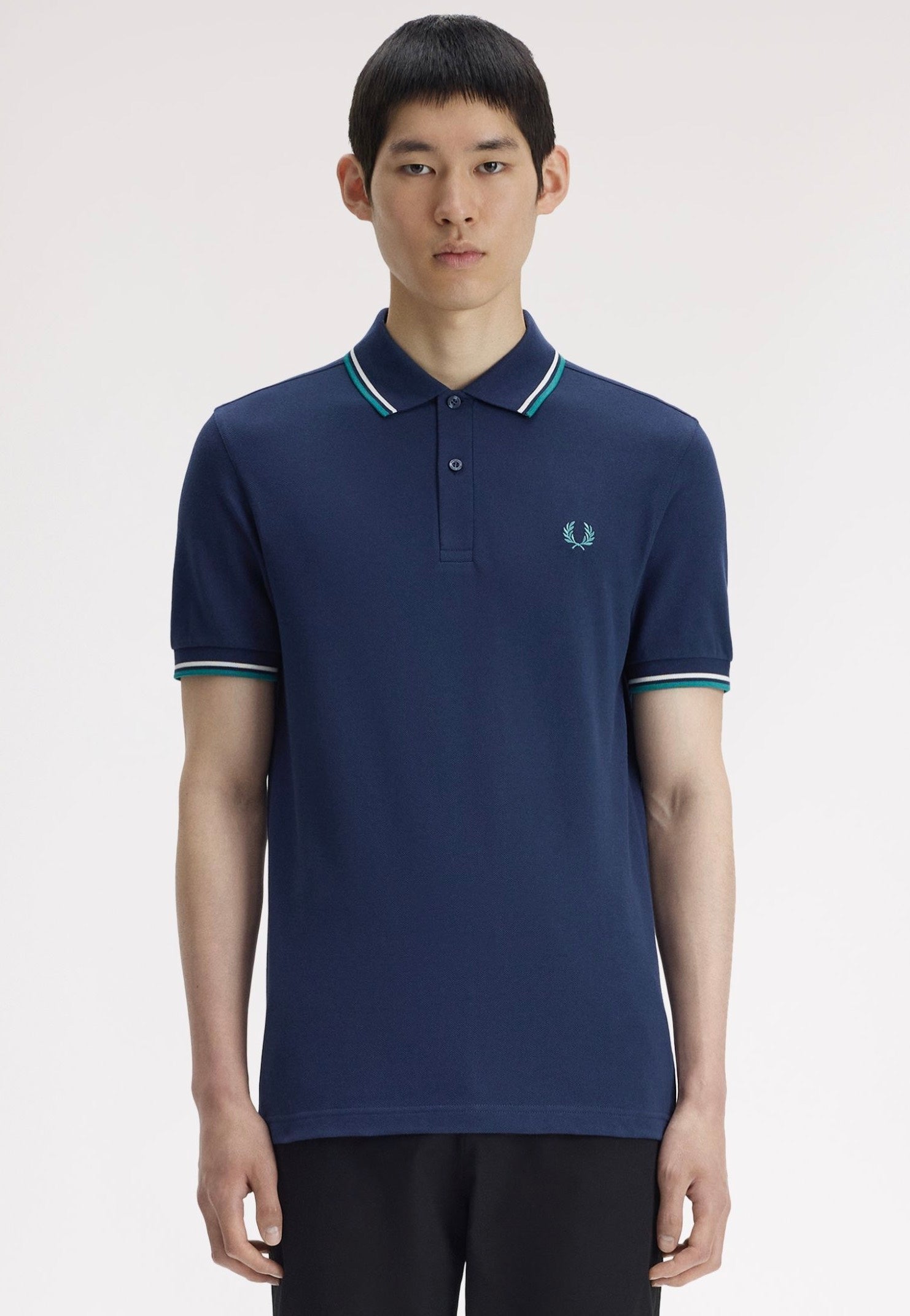 Fred Perry - Twin Tipped Tennis Blue/Snow White/Deep Mint - Polo | Men-Image