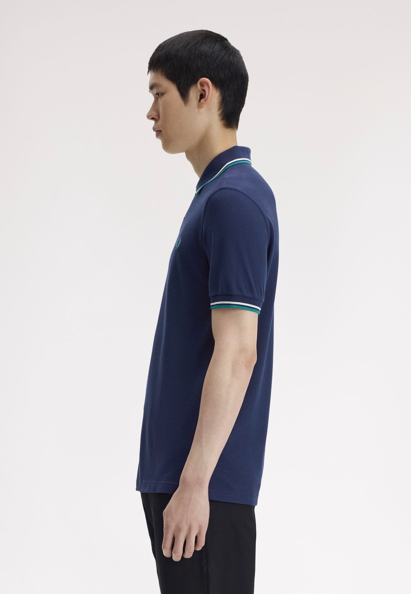 Fred Perry - Twin Tipped Tennis Blue/Snow White/Deep Mint - Polo | Men-Image