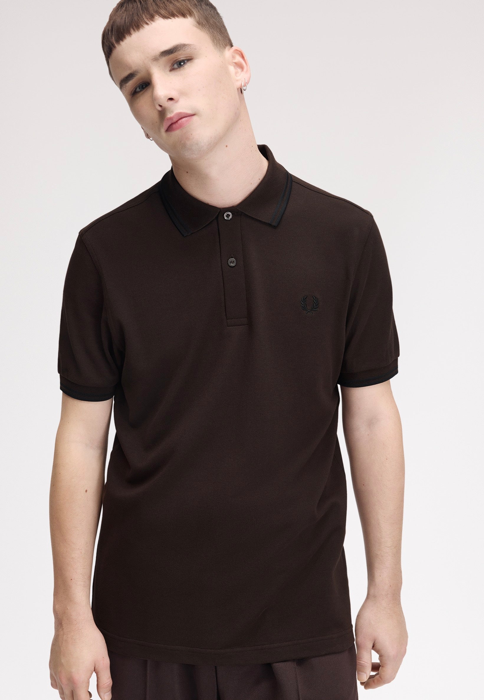 Fred Perry - Twin Tipped Rich Brown/Black/Black - Polo | Men-Image