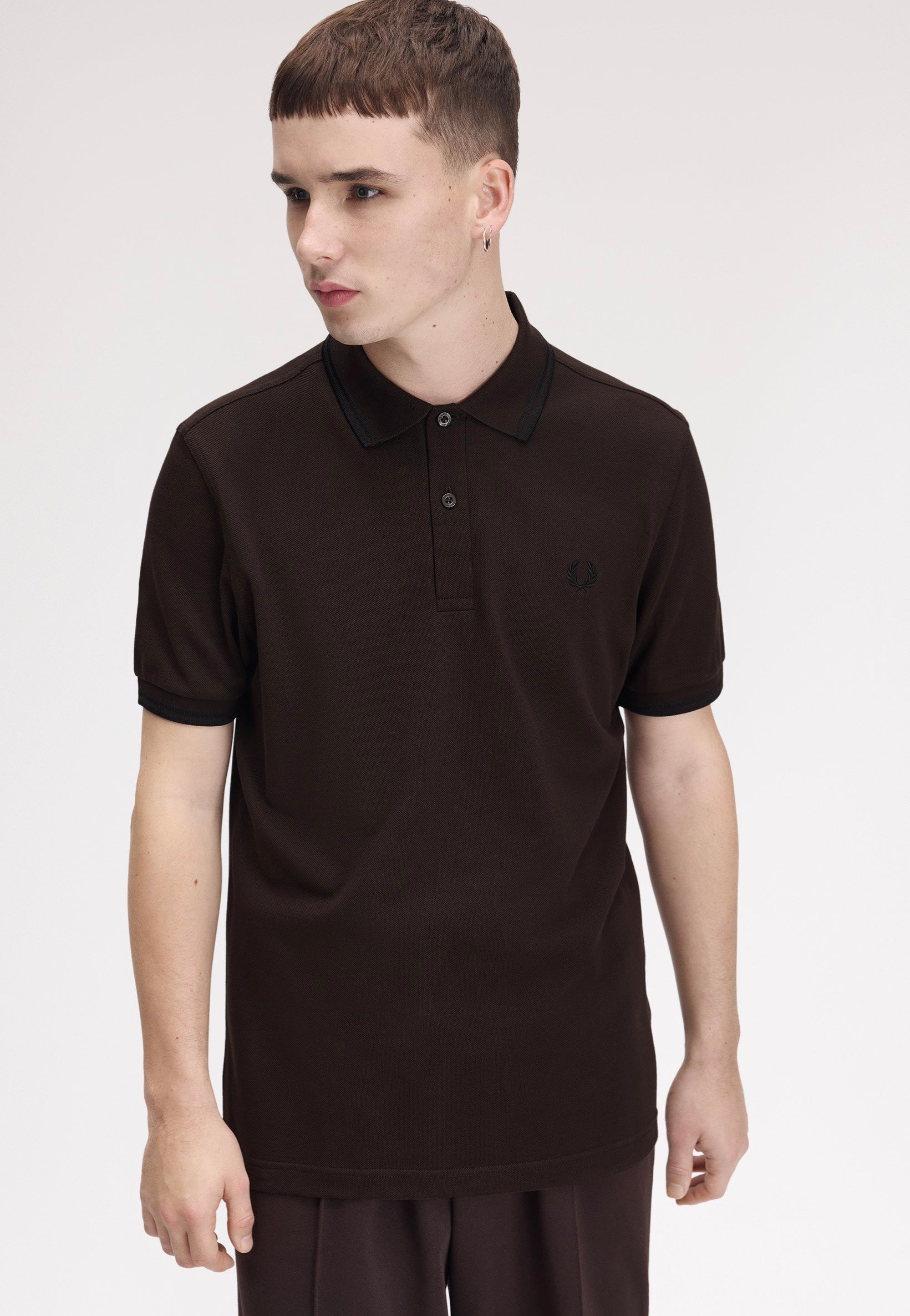 Fred Perry - Twin Tipped Rich Brown/Black/Black - Polo | Men-Image