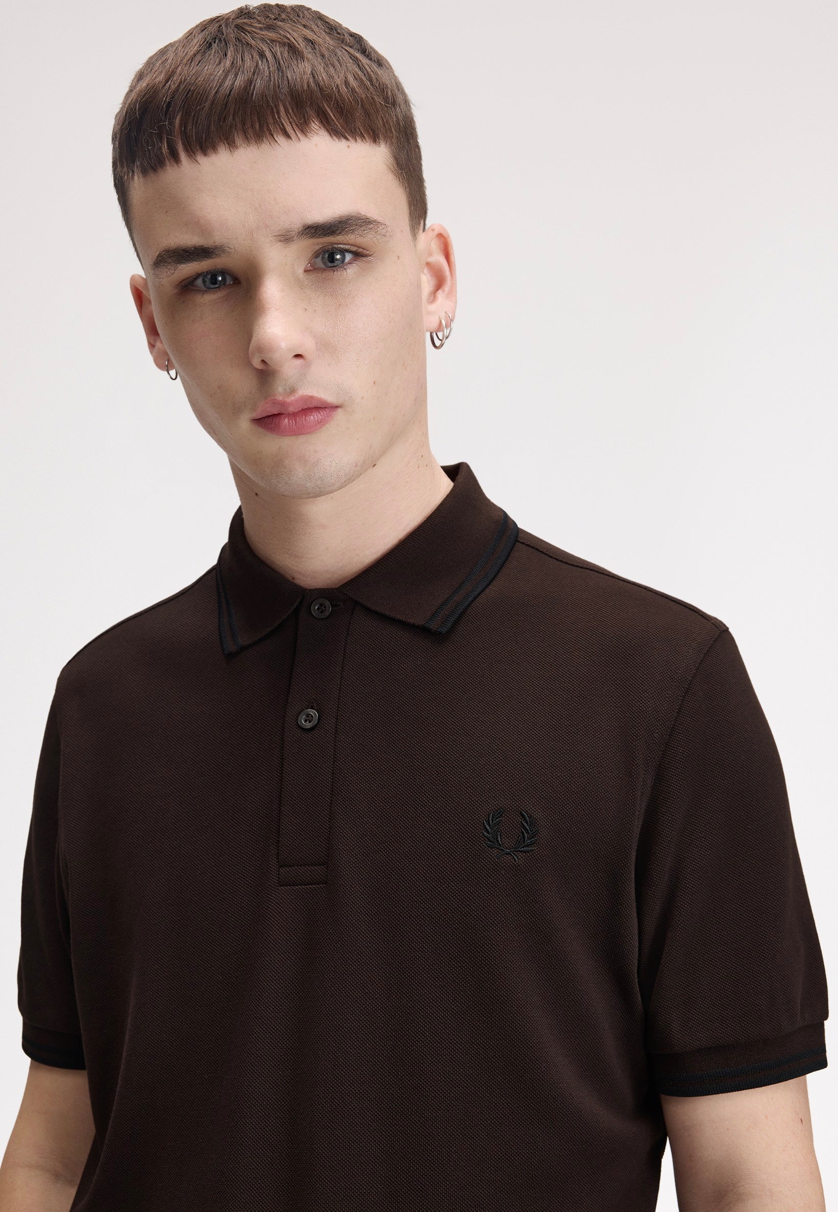 Fred Perry - Twin Tipped Rich Brown/Black/Black - Polo | Men-Image