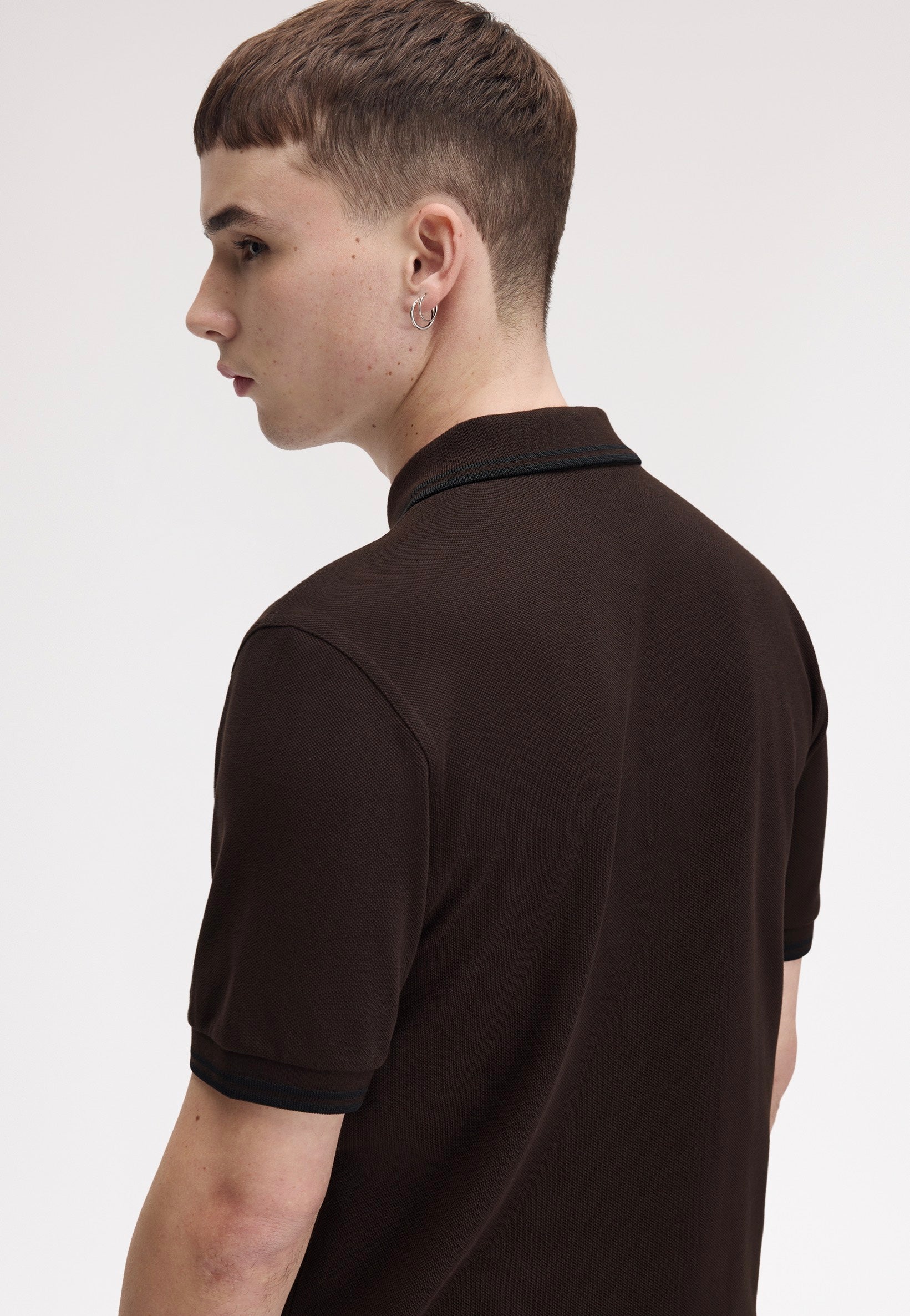 Fred Perry - Twin Tipped Rich Brown/Black/Black - Polo | Men-Image