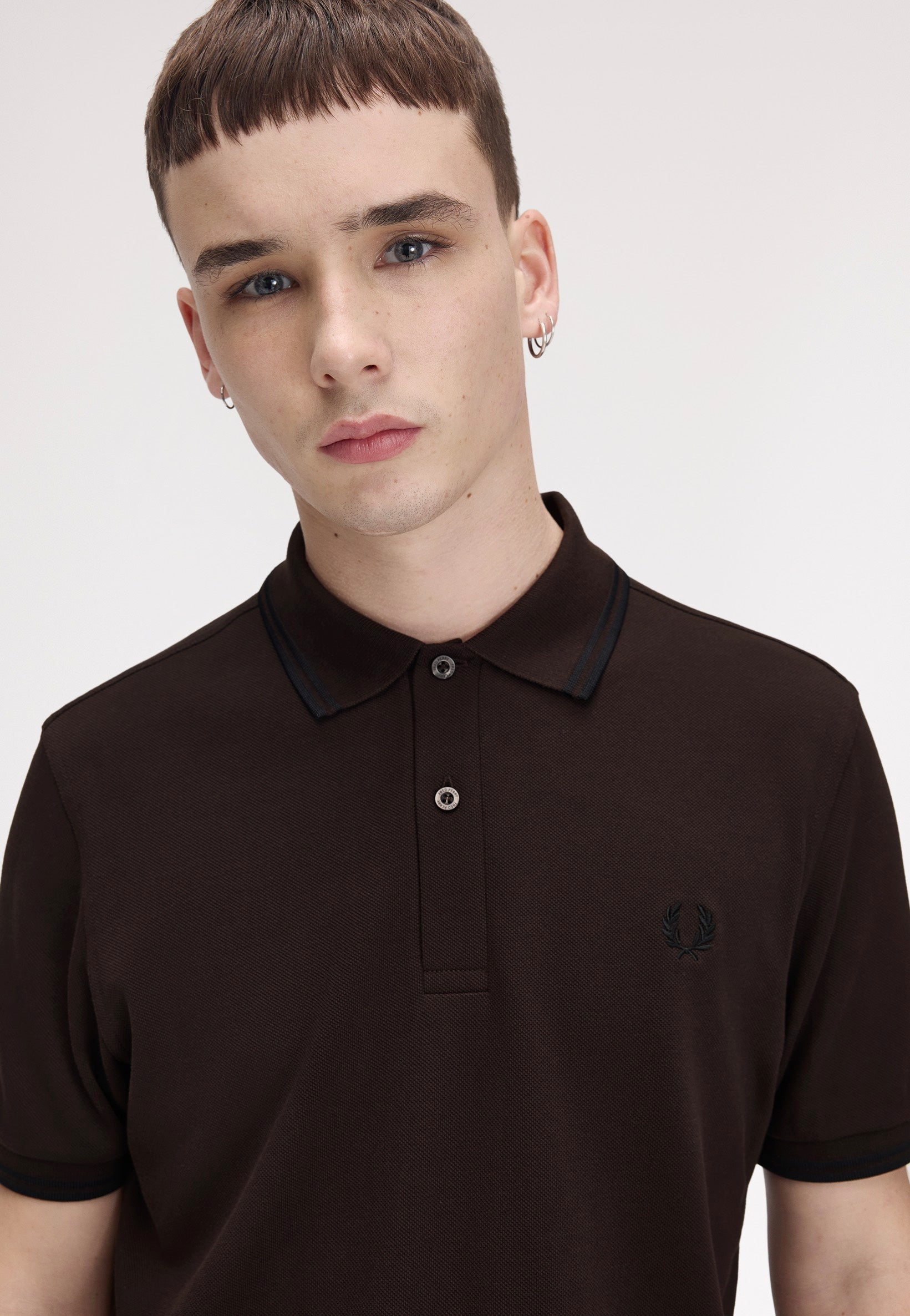 Fred Perry - Twin Tipped Rich Brown/Black/Black - Polo | Men-Image