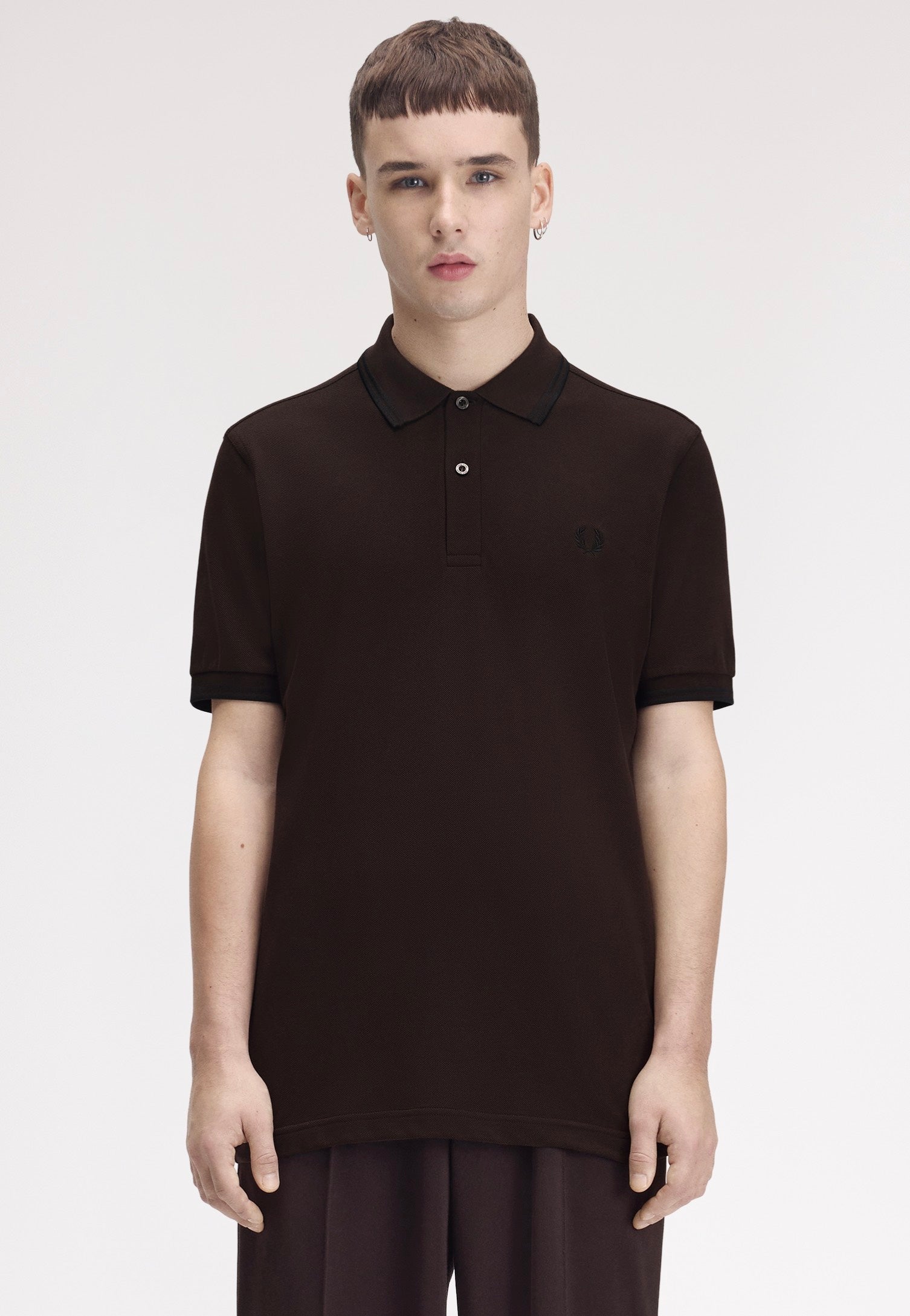Fred Perry - Twin Tipped Rich Brown/Black/Black - Polo | Men-Image